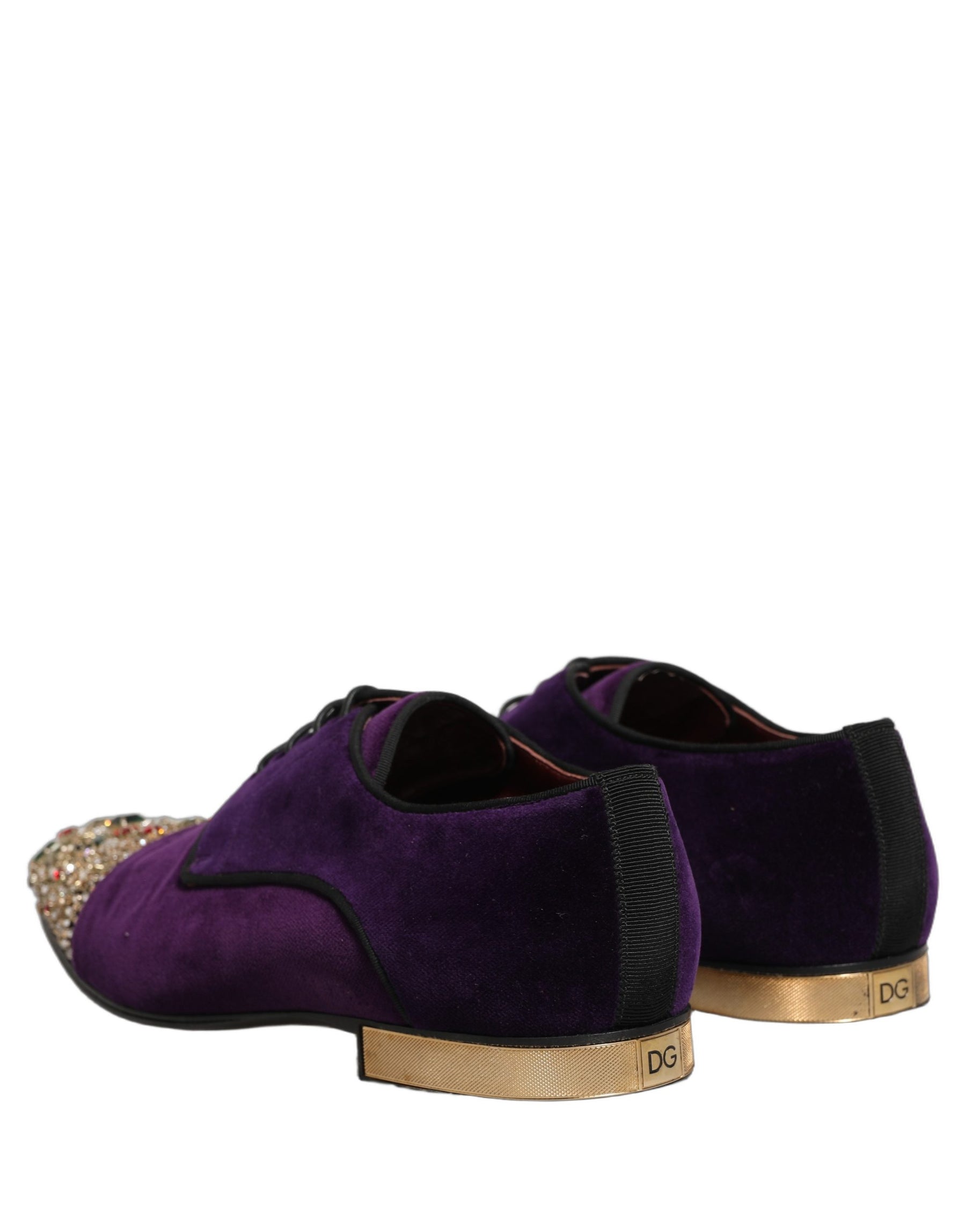 Dolce & Gabbana Violet Suede Embellished Derby Dress Shoes | Regal Royce