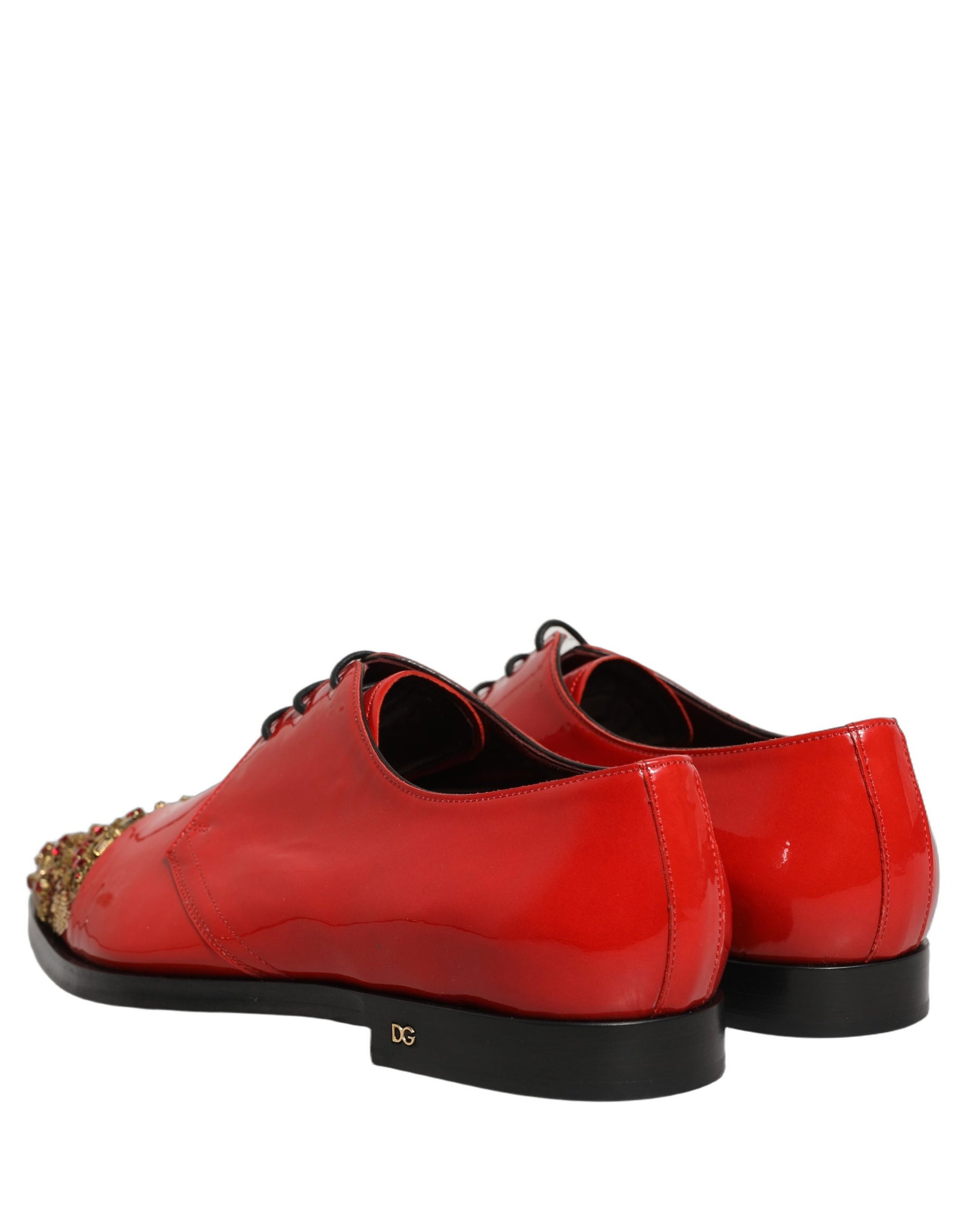 Dolce & Gabbana Red Embellished Men Derby Dress Formal Shoes | Regal Royce