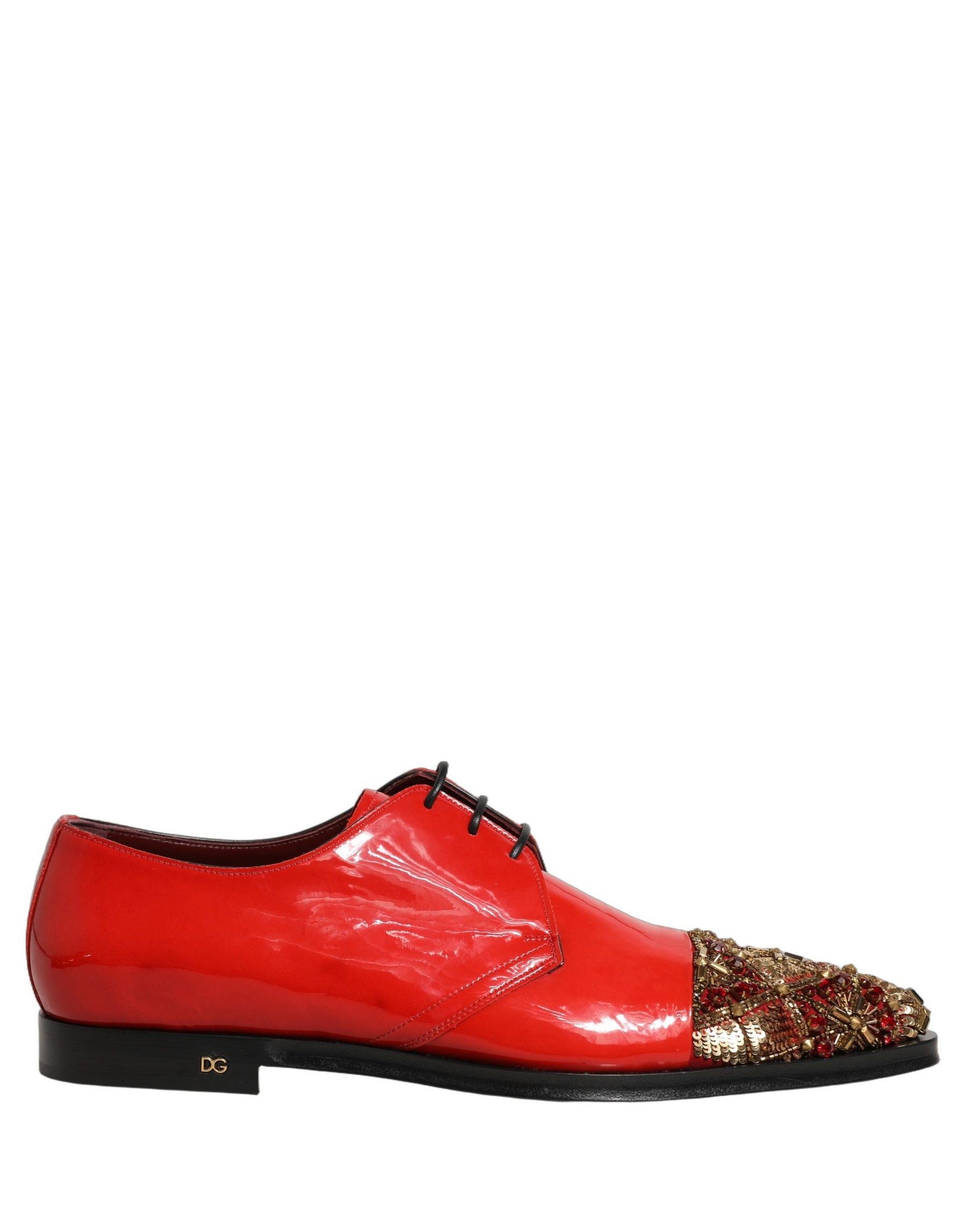 Dolce & Gabbana Red Embellished Men Derby Dress Formal Shoes | Regal Royce
