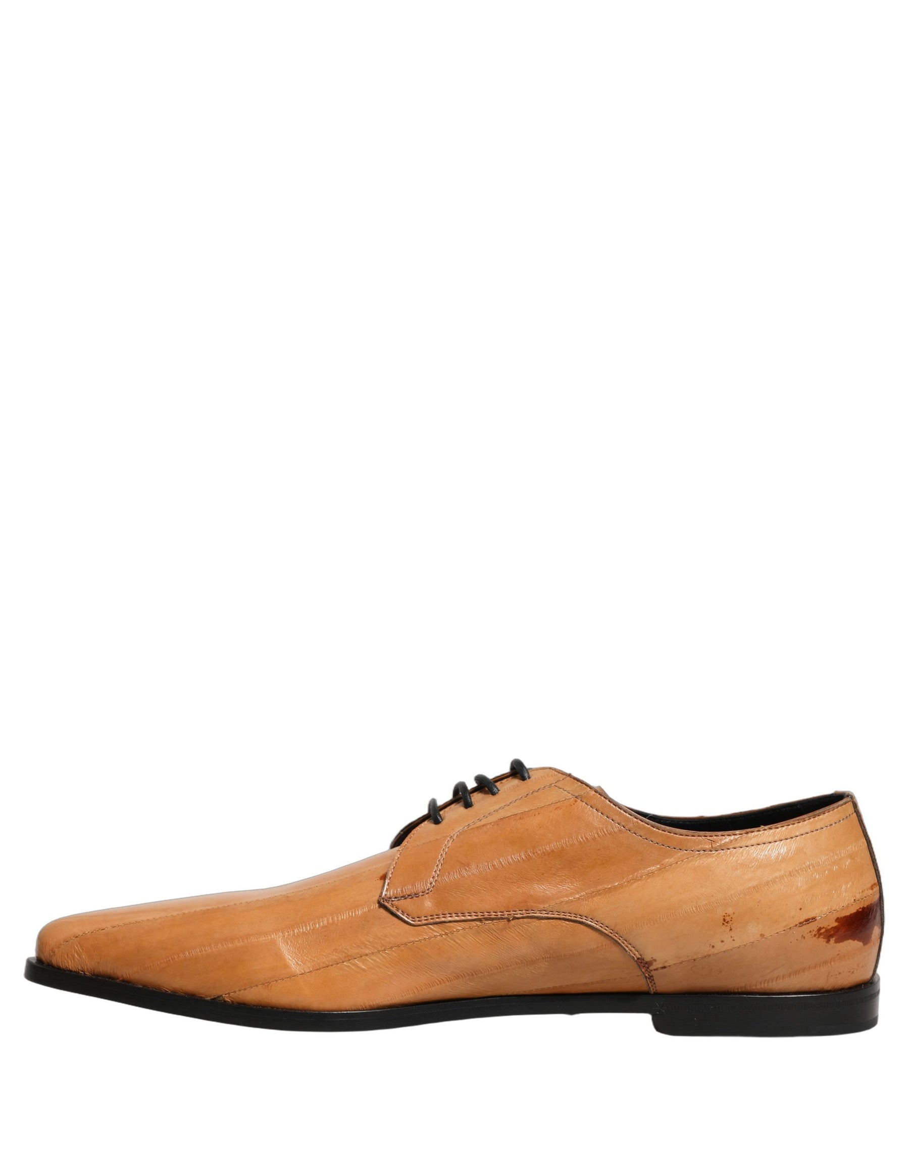 Dolce & Gabbana Brown Leather Lace Up Men Derby Dress Shoes | Regal Royce