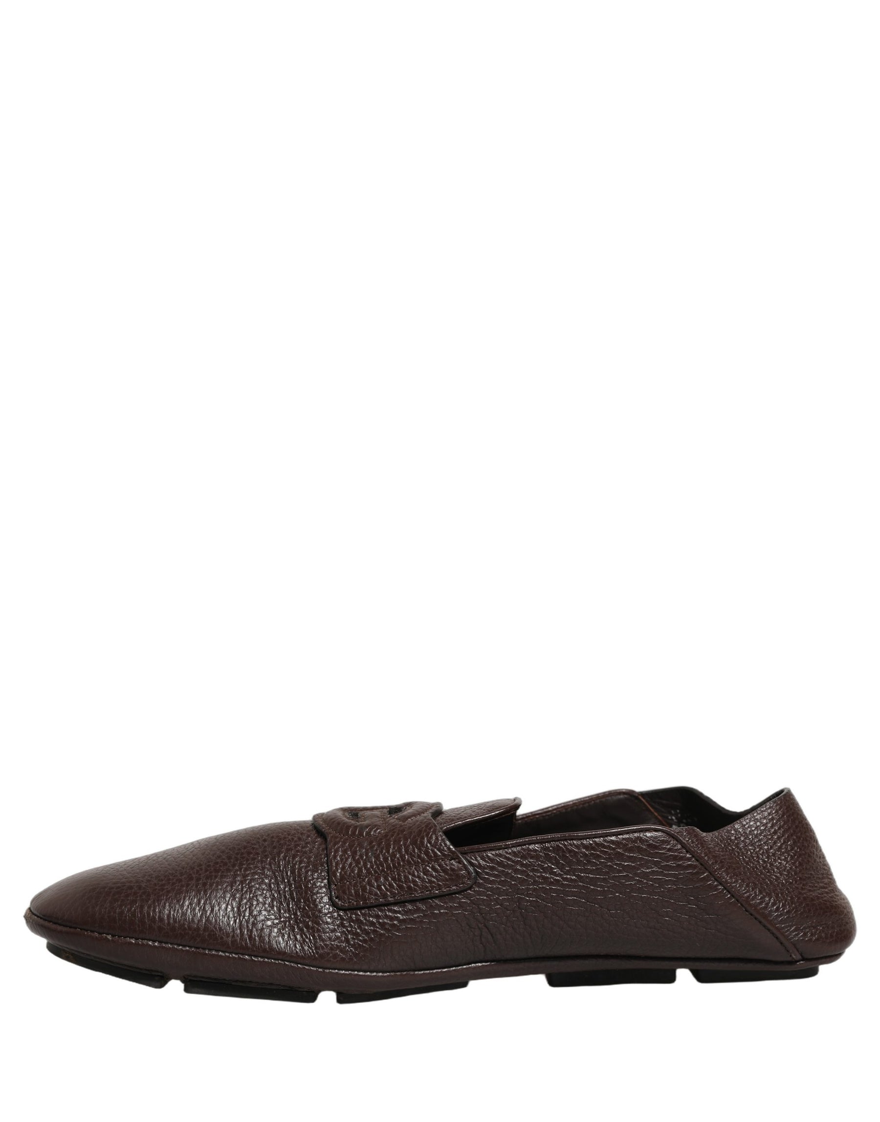 Dolce & Gabbana Brown Deerskin Leather Driver Loafers Shoes | Regal Royce