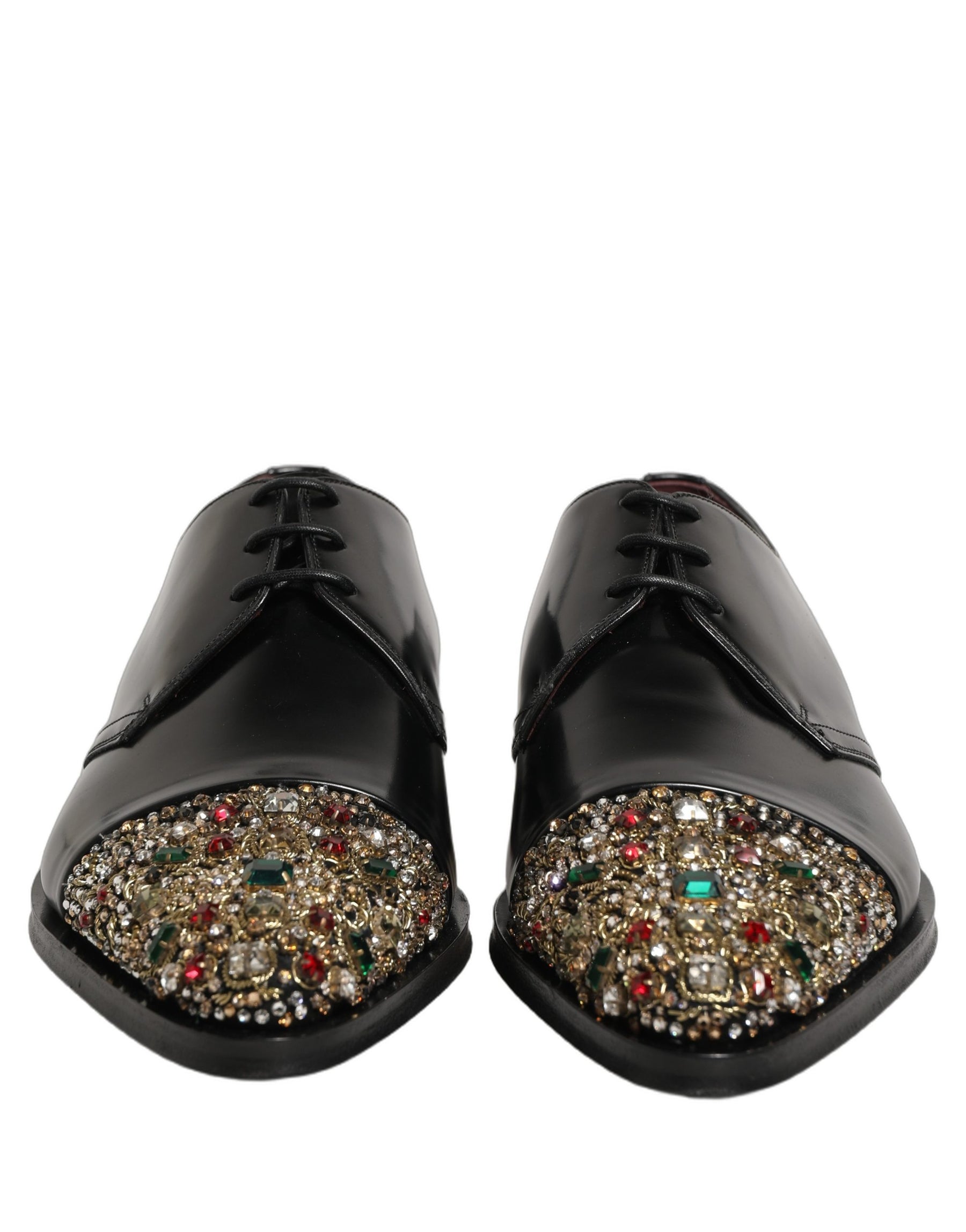 Dolce & Gabbana Black Embellished Derby Dress Formal Shoes | Regal Royce
