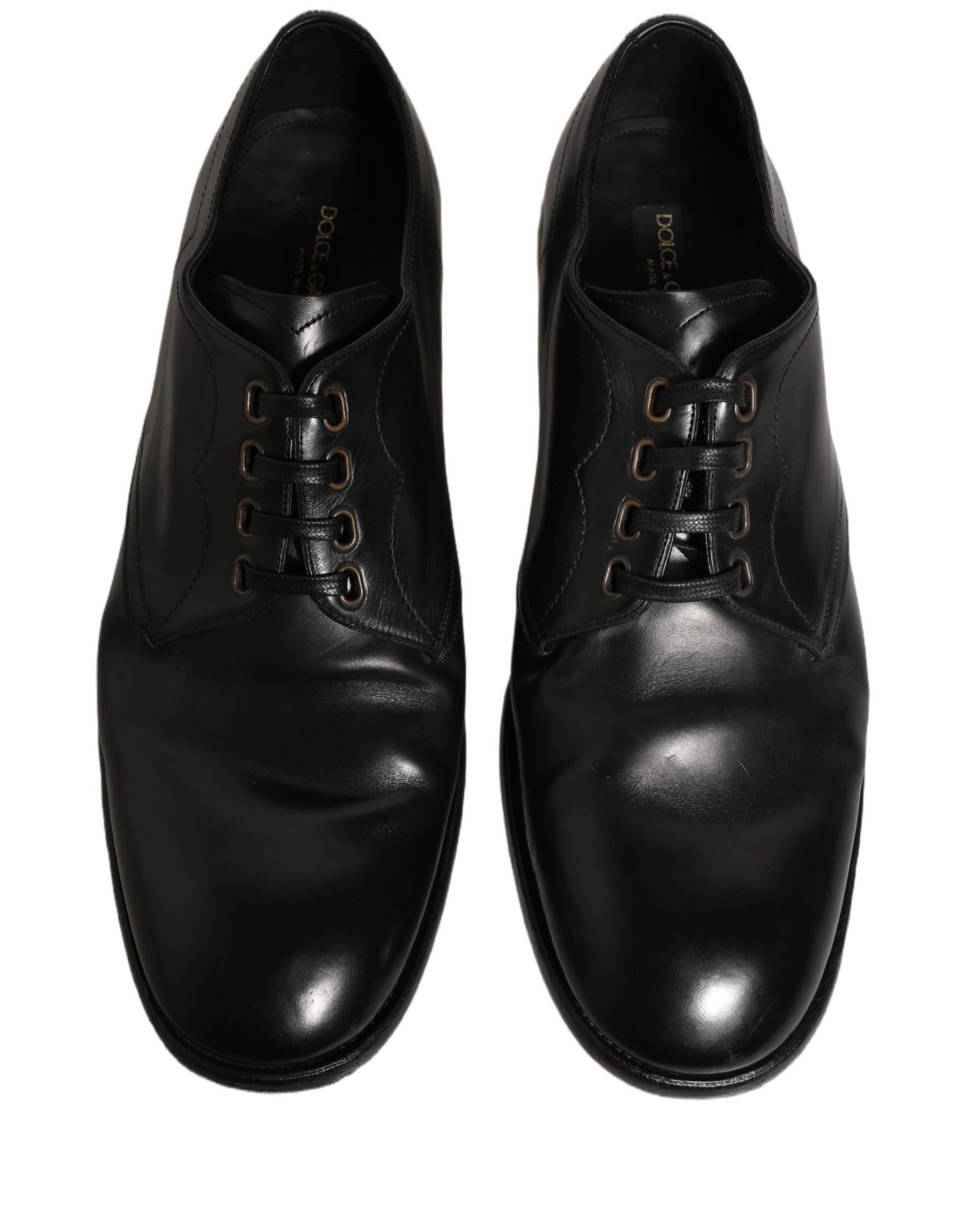 Dolce & Gabbana Black Leather Lace Up Derby Dress Formal Shoes | Regal Royce