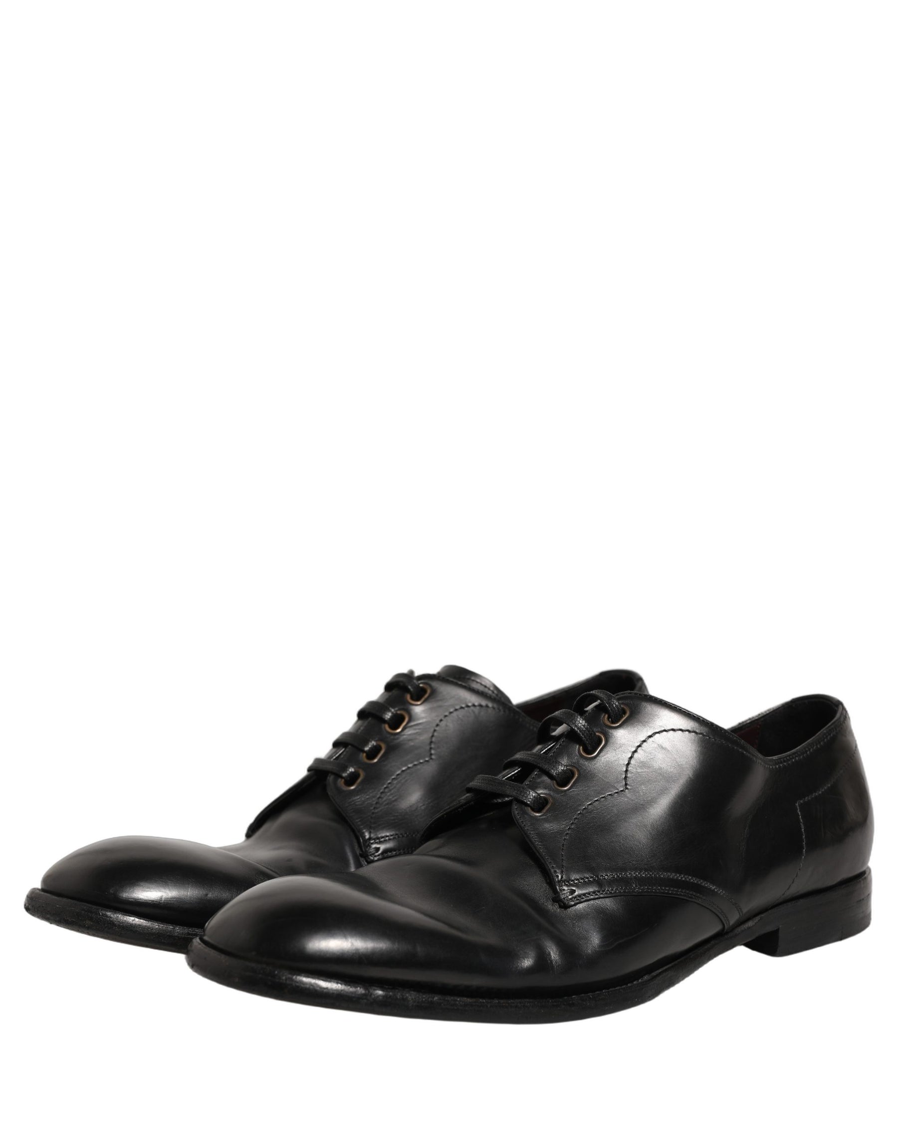 Dolce & Gabbana Black Leather Lace Up Derby Dress Formal Shoes | Regal Royce