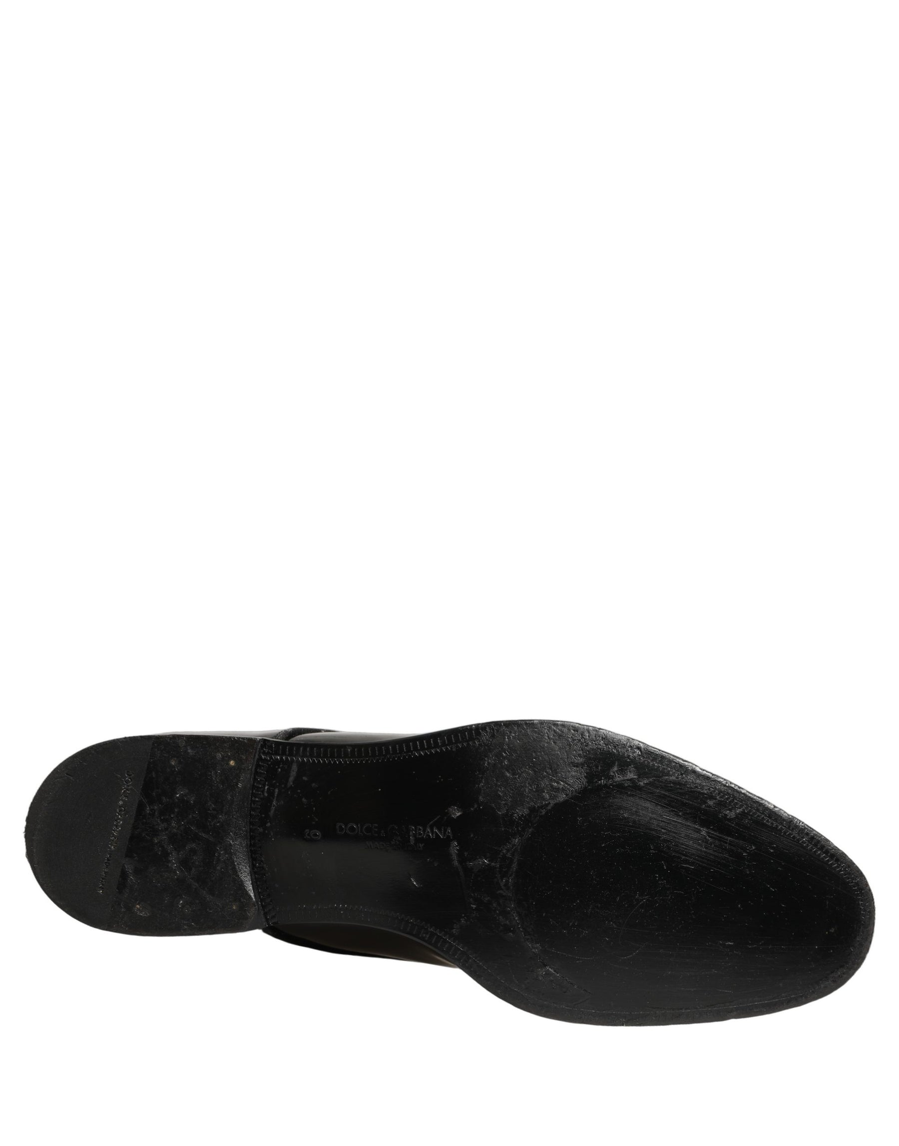Dolce & Gabbana Black Leather Lace Up Derby Dress Formal Shoes | Regal Royce