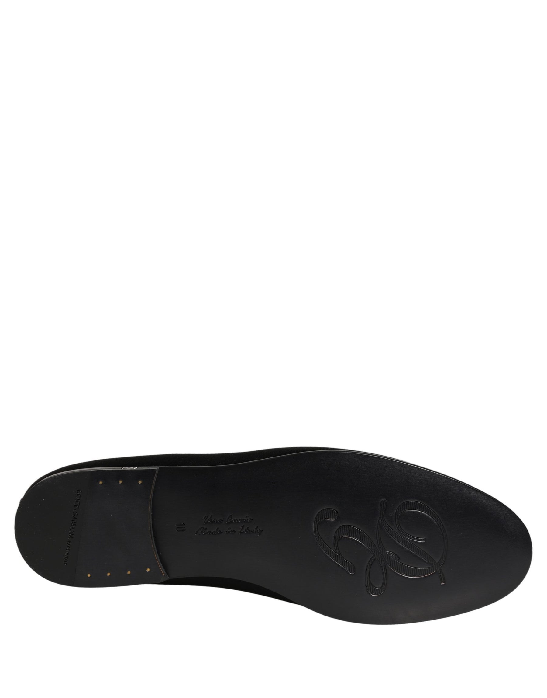 Dolce & Gabbana Black Satin Logo Slip On Flats Loafers Shoes | Regal Royce