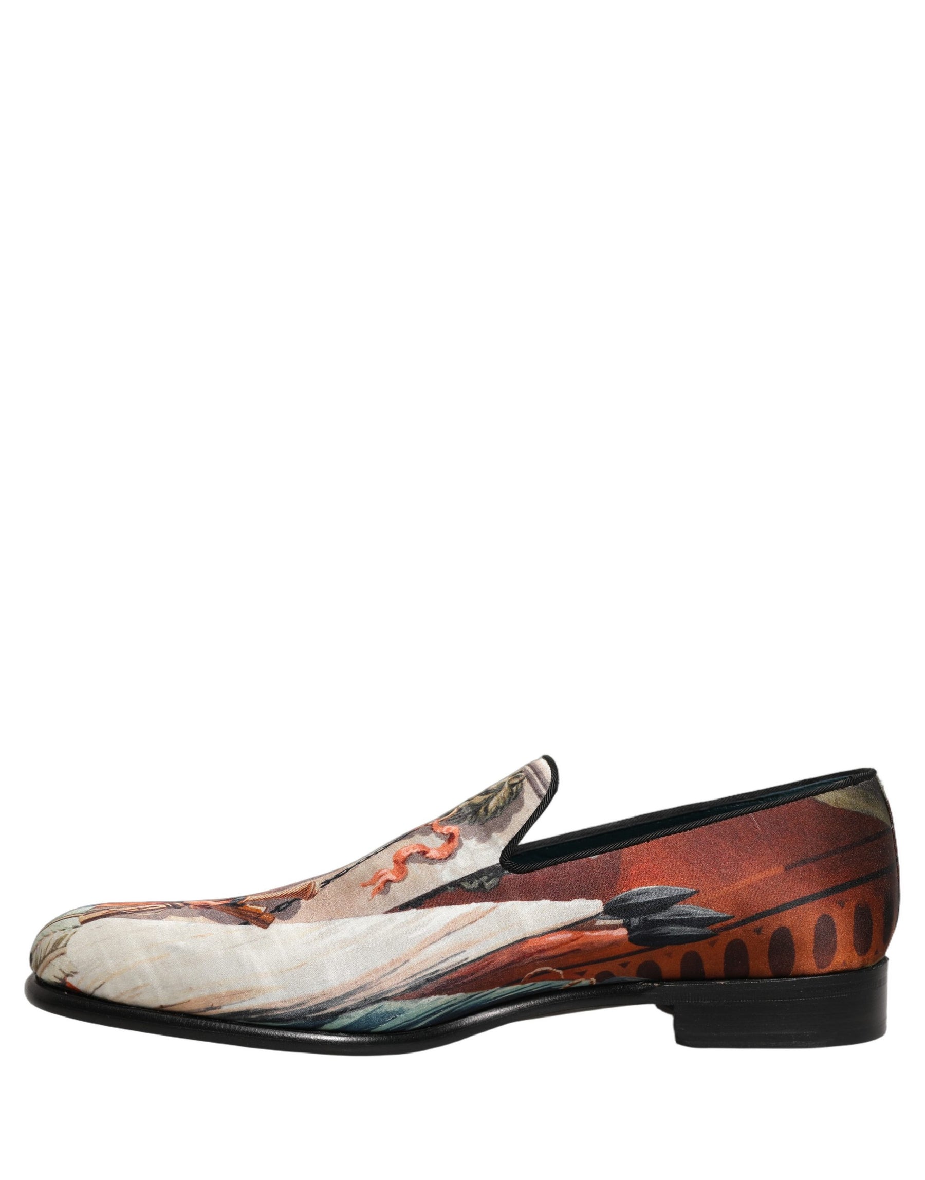 Dolce & Gabbana Multicolor Lion Print Slip On Loafers Shoes | Regal Royce