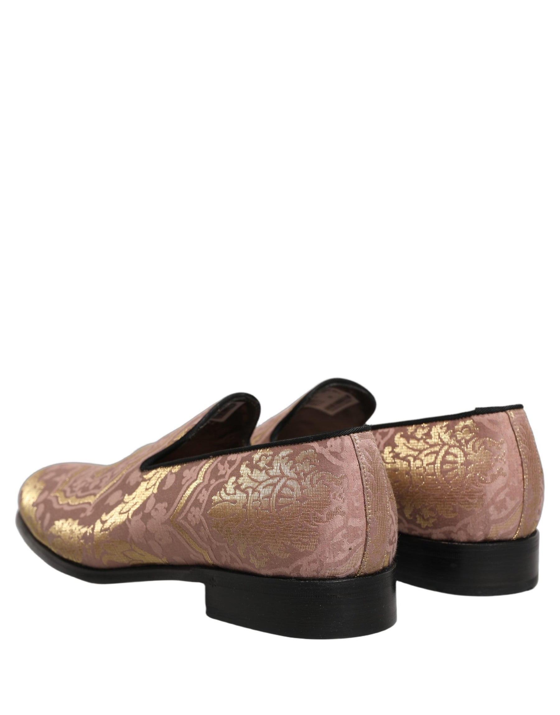 Dolce & Gabbana Pink Brocade Men Slip On Dress Loafers Shoes | Regal Royce