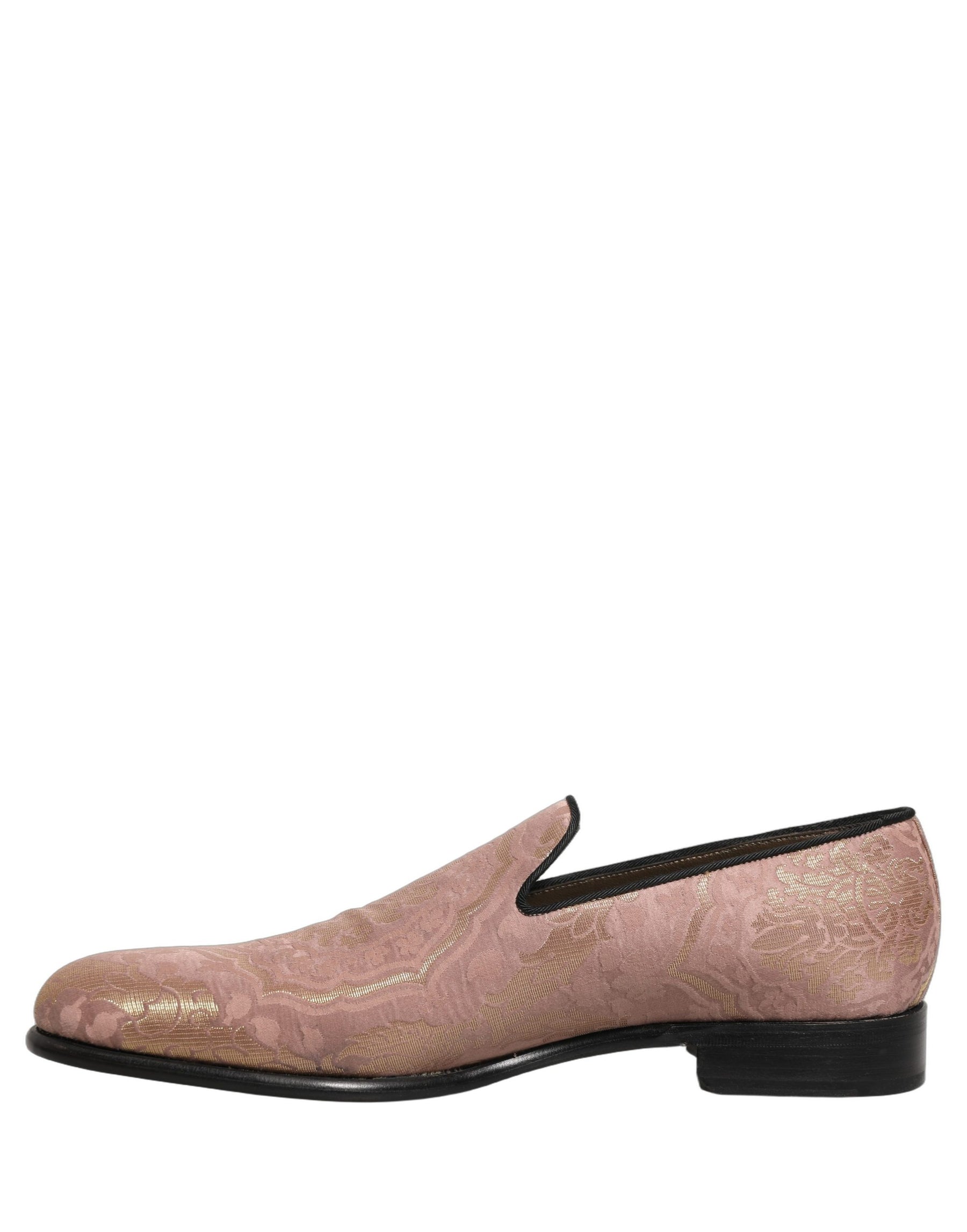 Dolce & Gabbana Pink Brocade Men Slip On Dress Loafers Shoes | Regal Royce