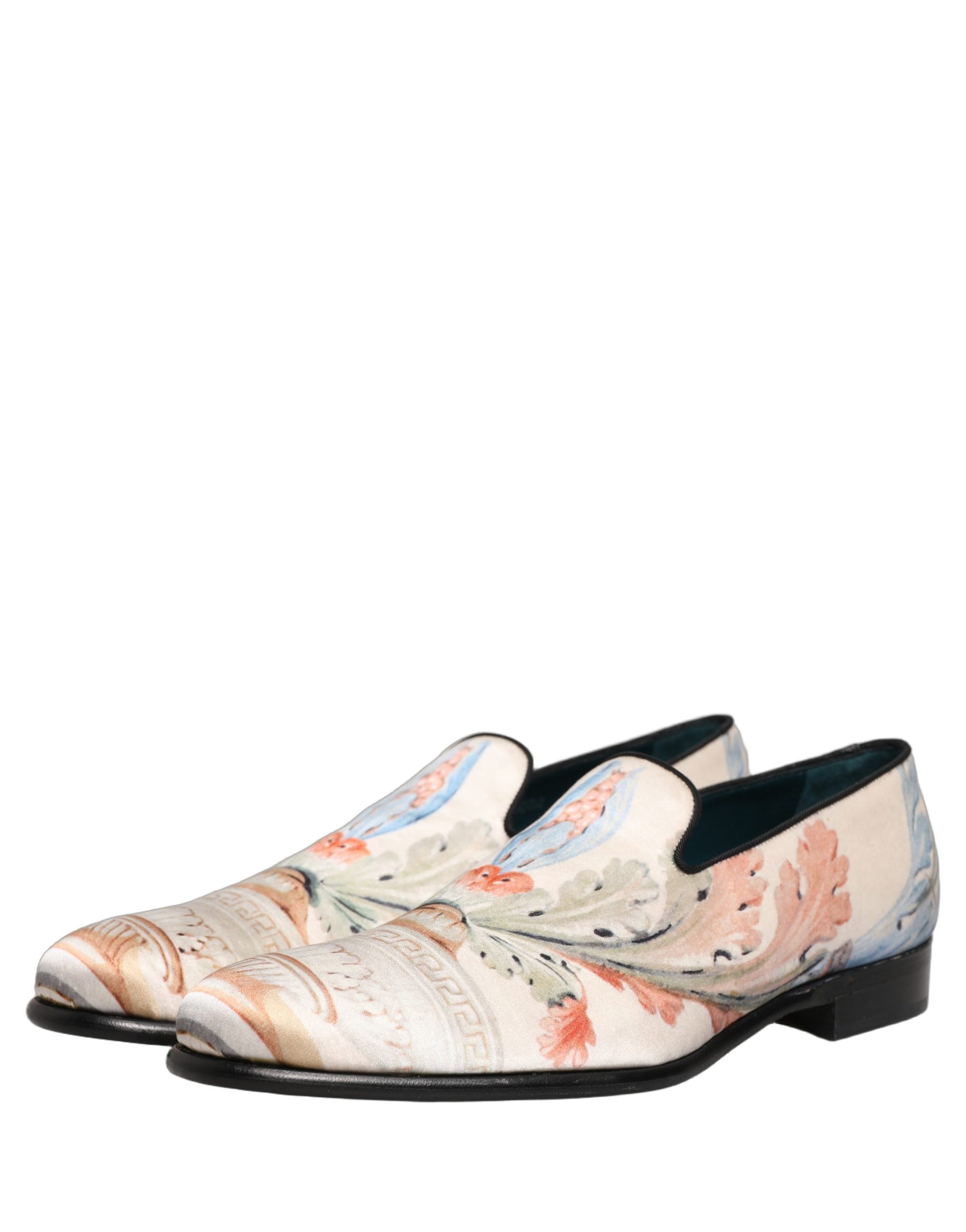 Dolce & Gabbana White Floral Vase Slip On Dress Loafers Shoes | Regal Royce