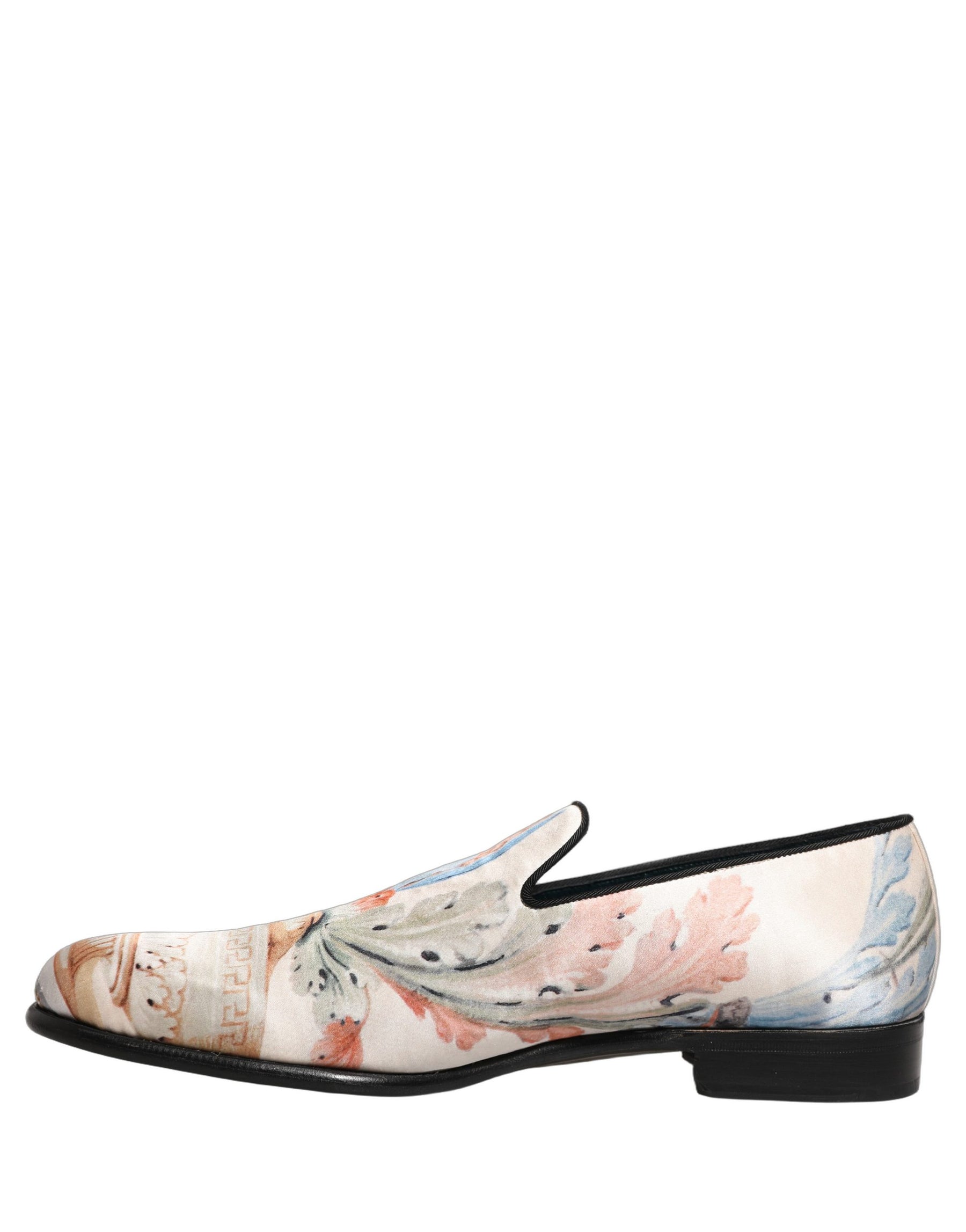 Dolce & Gabbana White Floral Vase Slip On Dress Loafers Shoes | Regal Royce