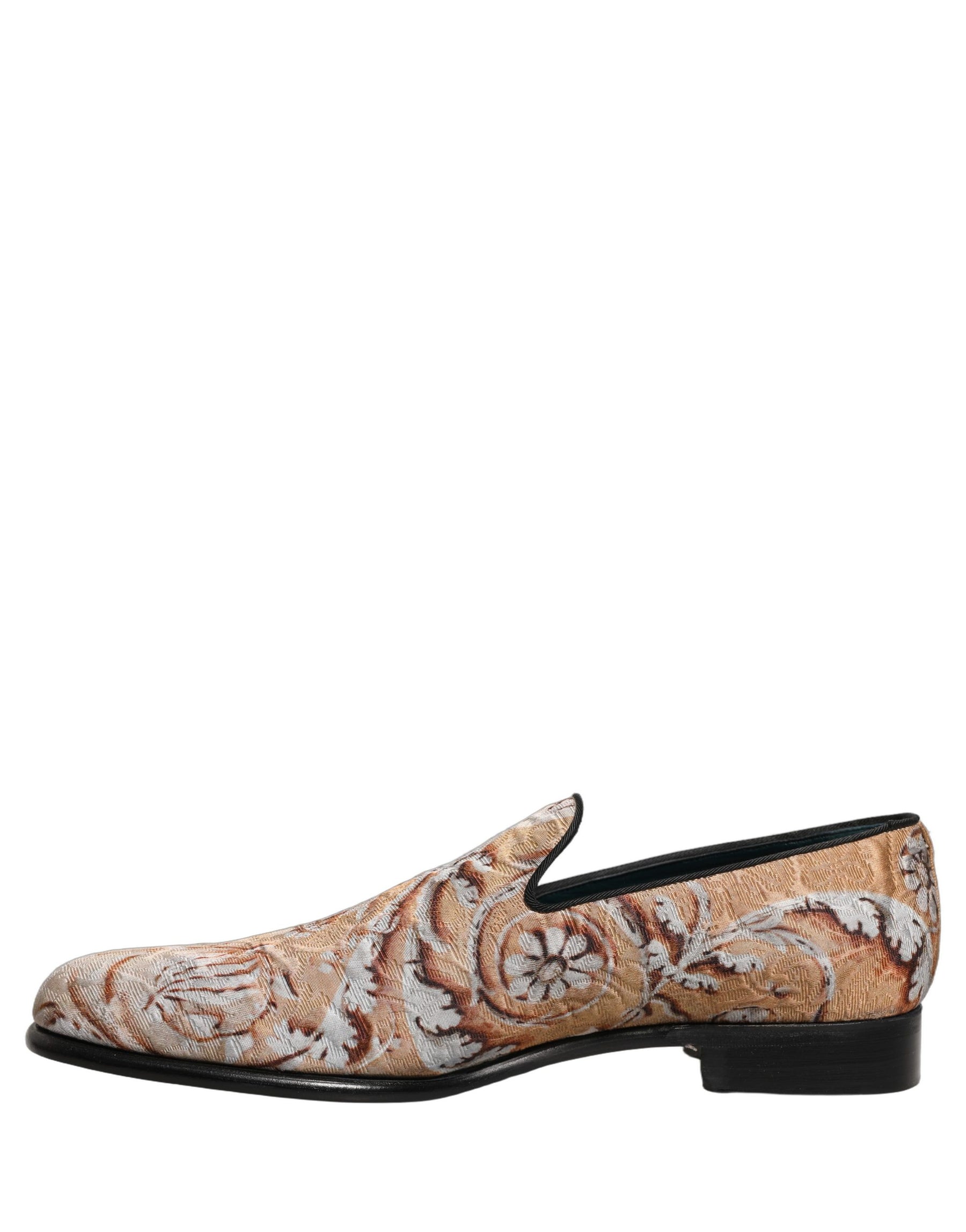 Dolce & Gabbana Gold Brocade Baroque Men Loafers Shoes | Regal Royce