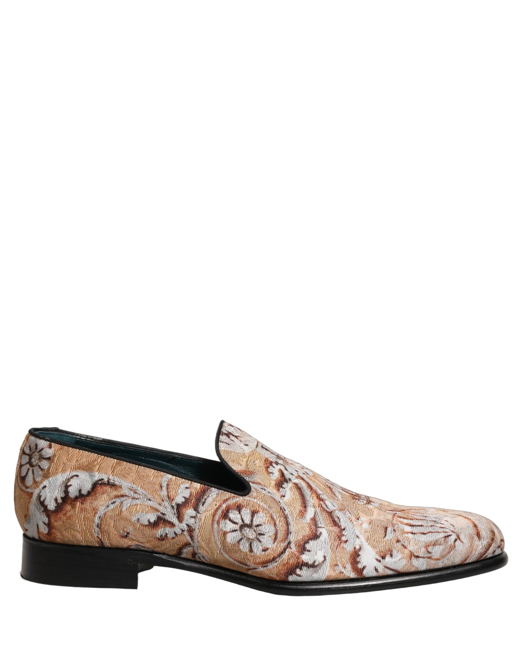 Dolce & Gabbana Gold Brocade Baroque Men Loafers Shoes | Regal Royce
