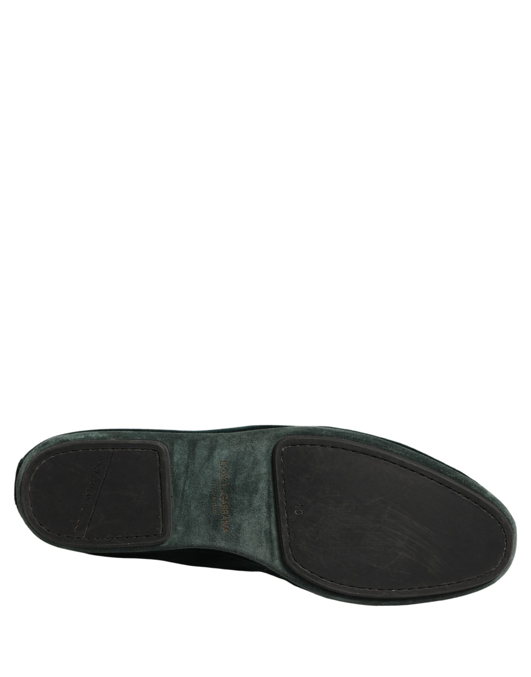 Dolce & Gabbana Green Velvet Slip On Men Flats Loafers Shoes | Regal Royce
