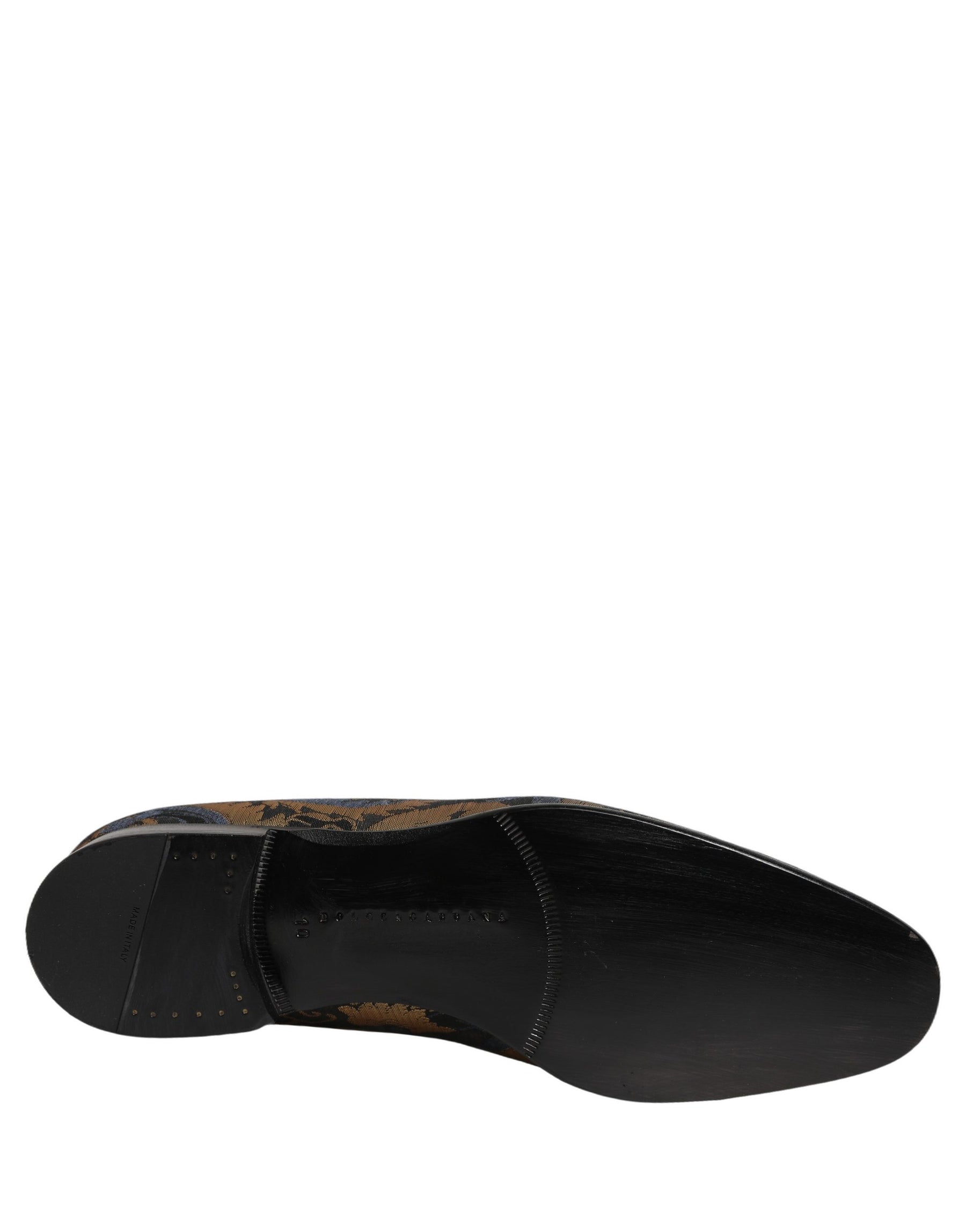 Dolce & Gabbana Blue Brocade Slip On Men Dress Loafers Shoes | Regal Royce