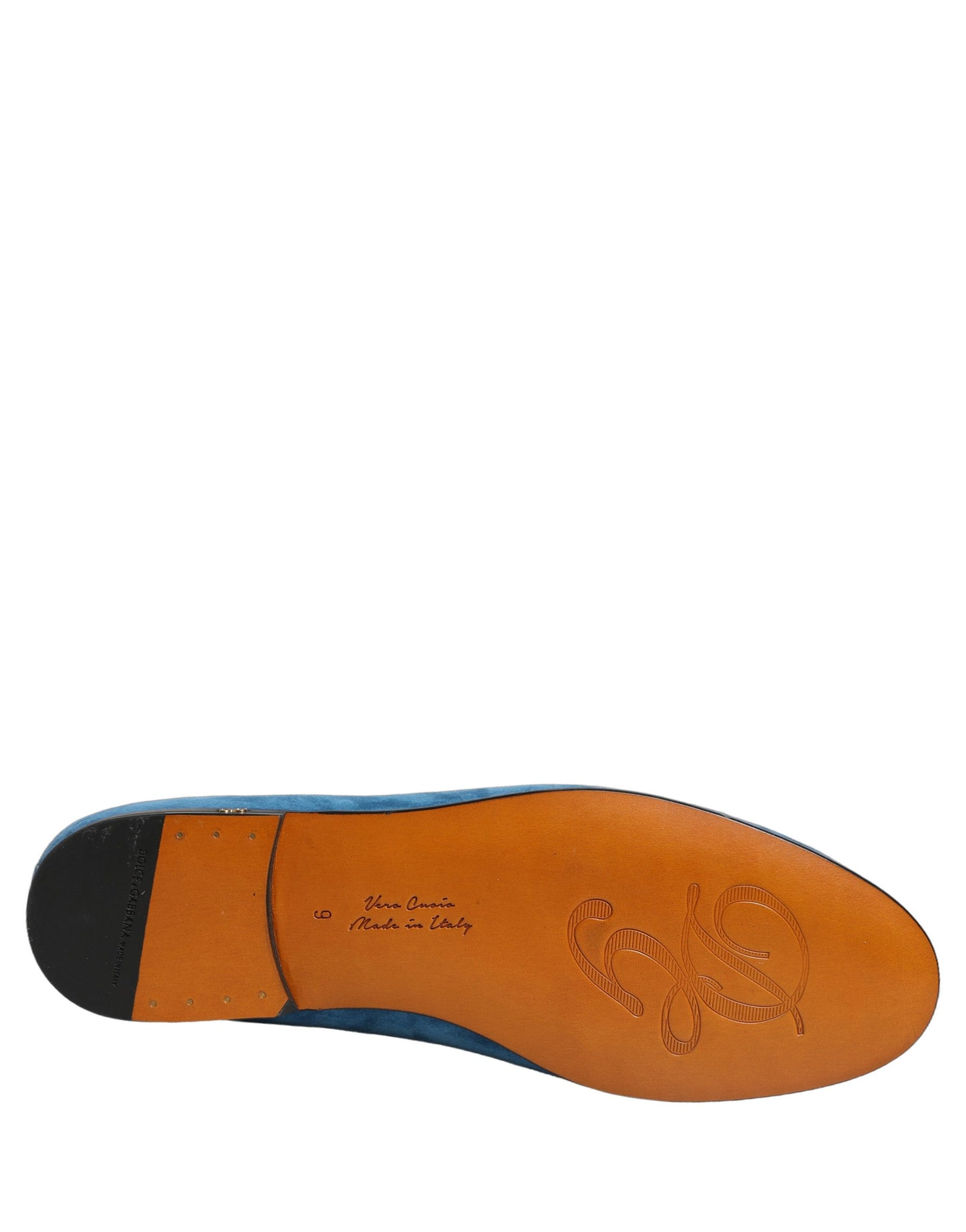 Dolce & Gabbana Blue Velvet Slip On Men Flats Loafers Shoes | Regal Royce