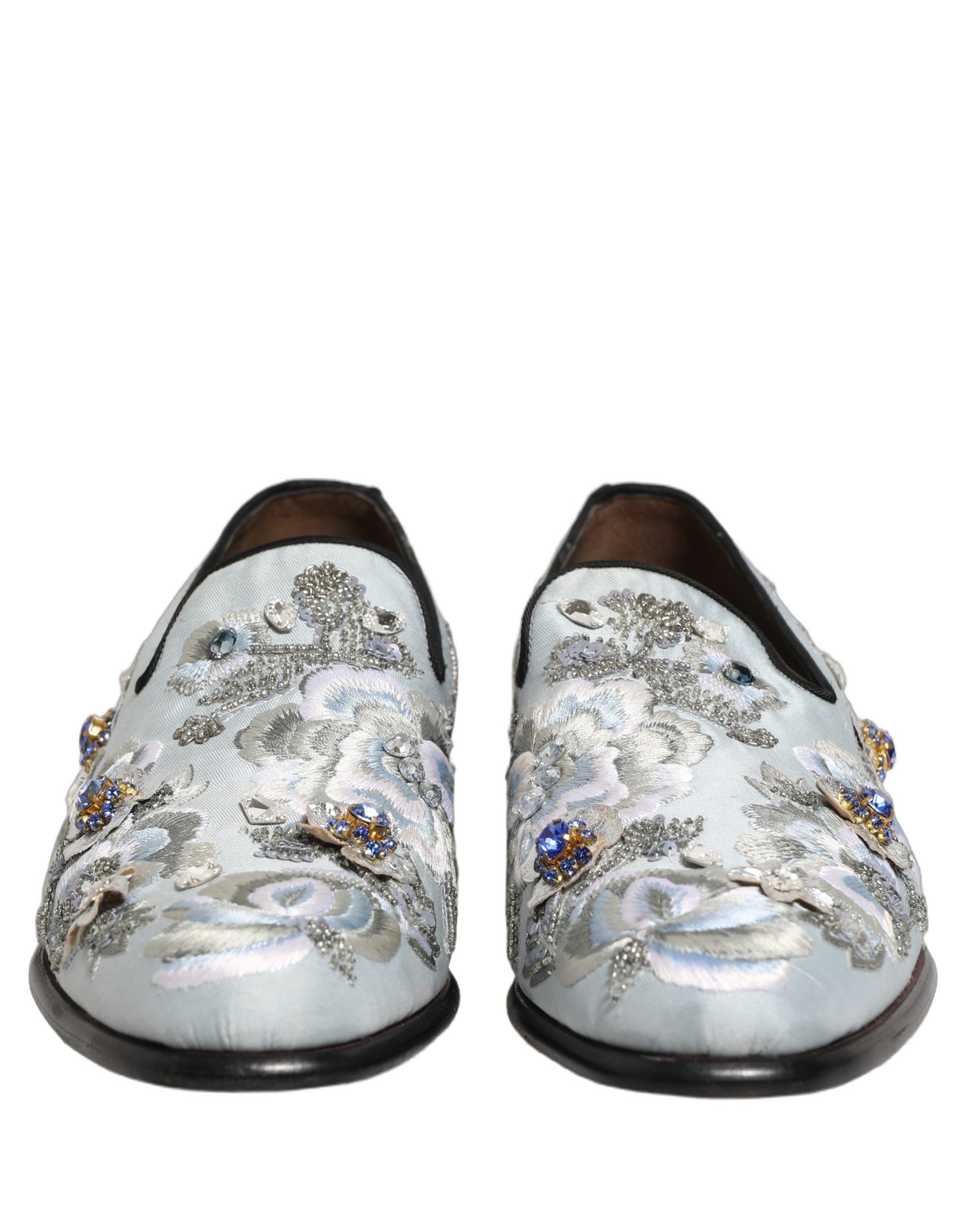 Dolce & Gabbana White Floral Embellished Men Loafers  Shoes | Regal Royce