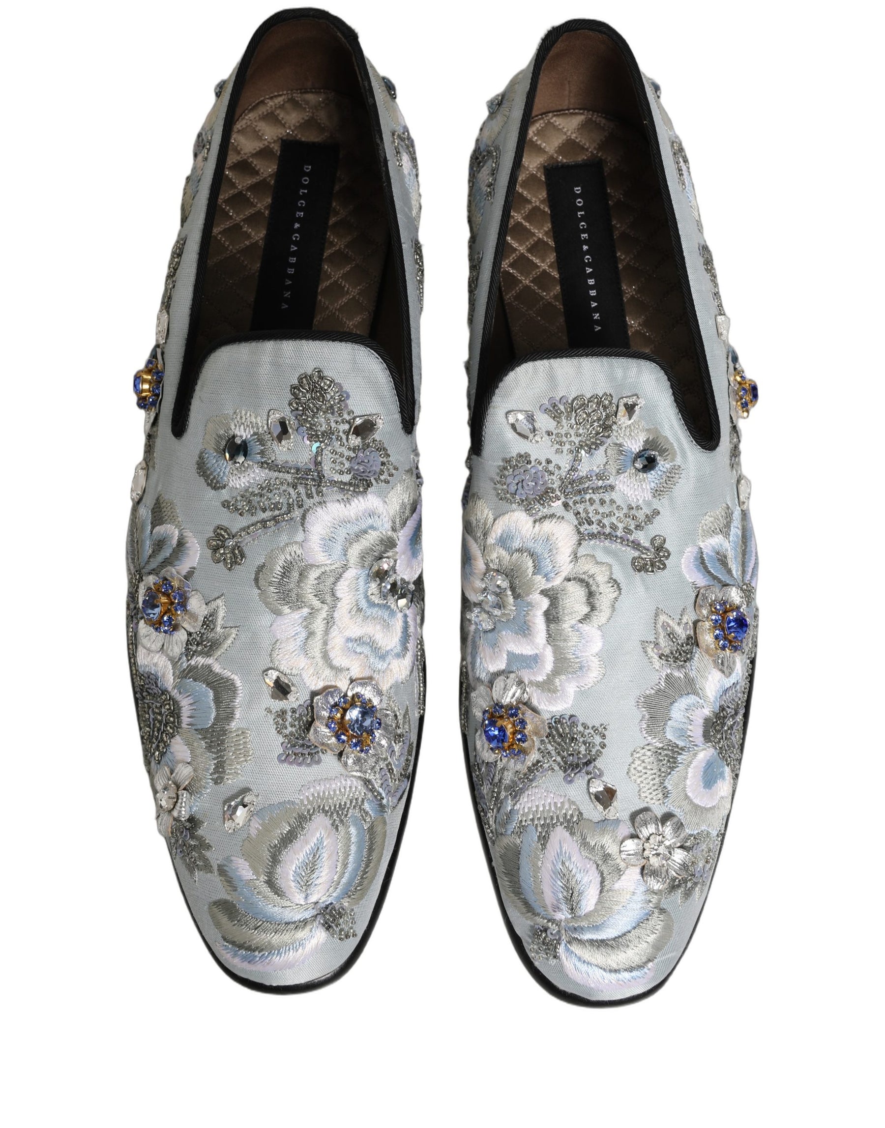 Dolce & Gabbana White Floral Embellished Men Loafers  Shoes | Regal Royce