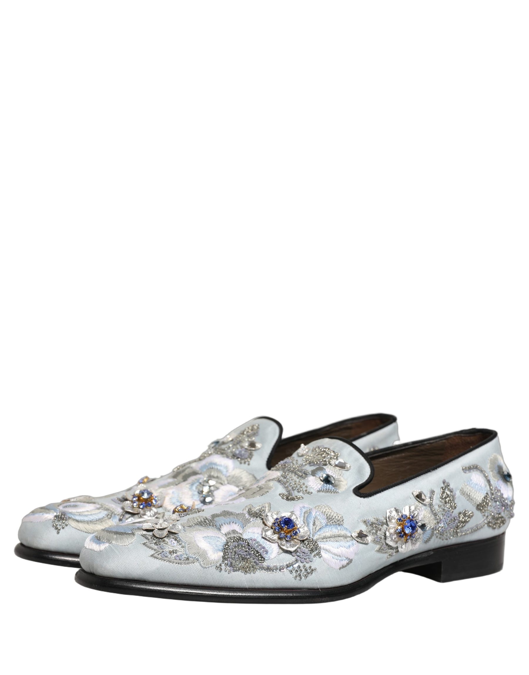 Dolce & Gabbana White Floral Embellished Men Loafers  Shoes | Regal Royce