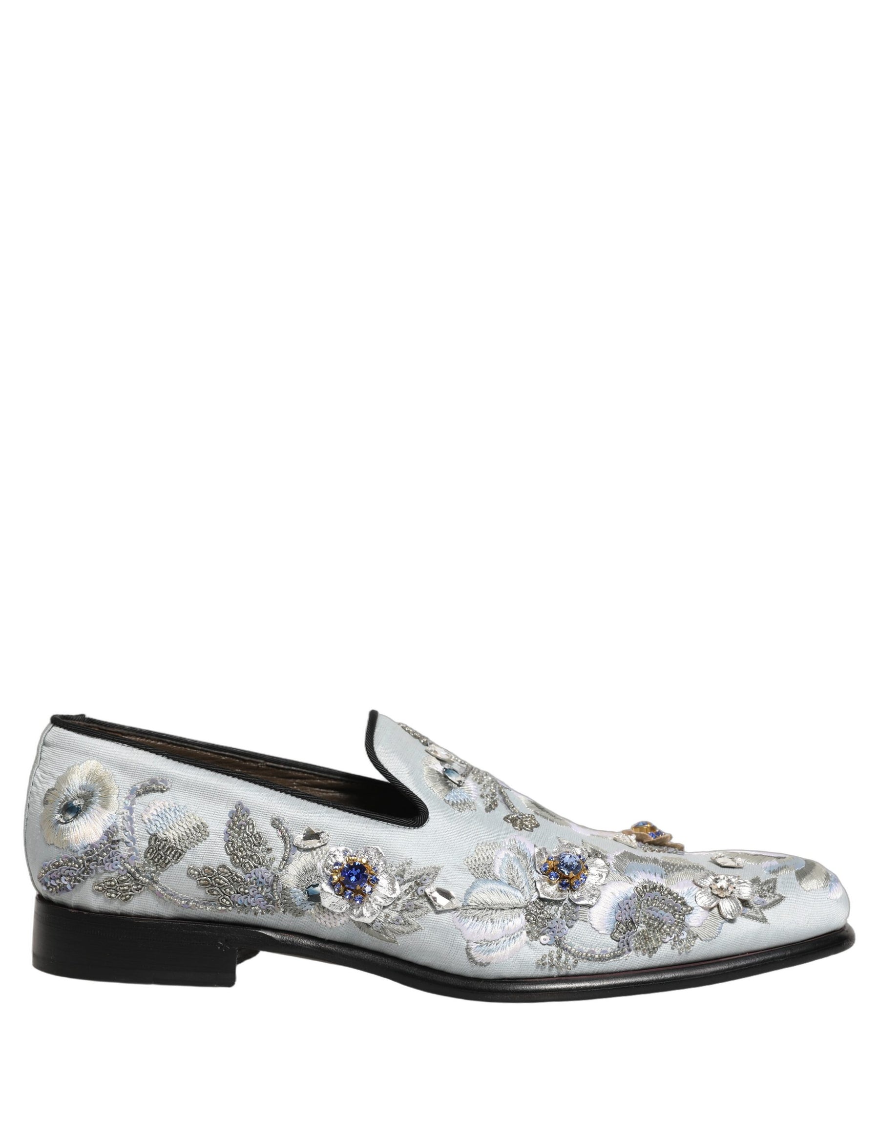 Dolce & Gabbana White Floral Embellished Men Loafers  Shoes | Regal Royce