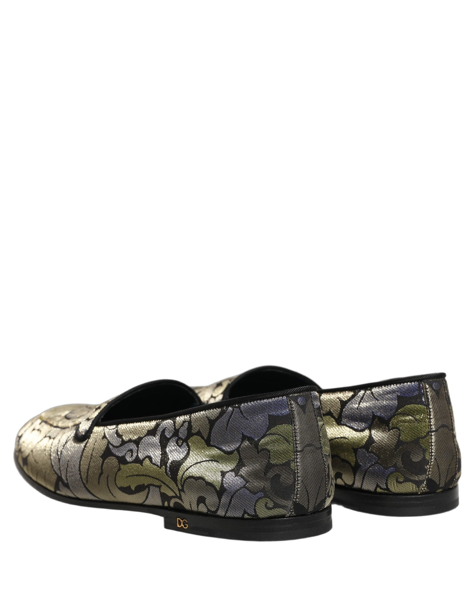 Dolce & Gabbana Multicolor Floral Jacquard Men Loafers Shoes | Regal Royce