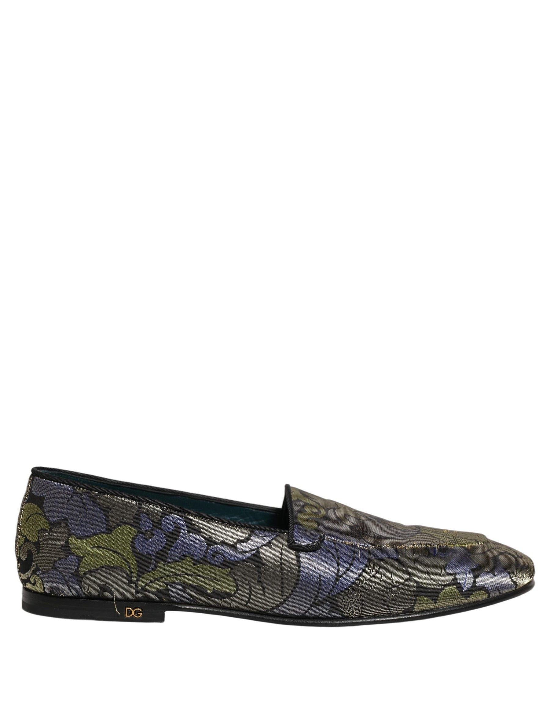Dolce & Gabbana Multicolor Floral Jacquard Men Loafers Shoes | Regal Royce
