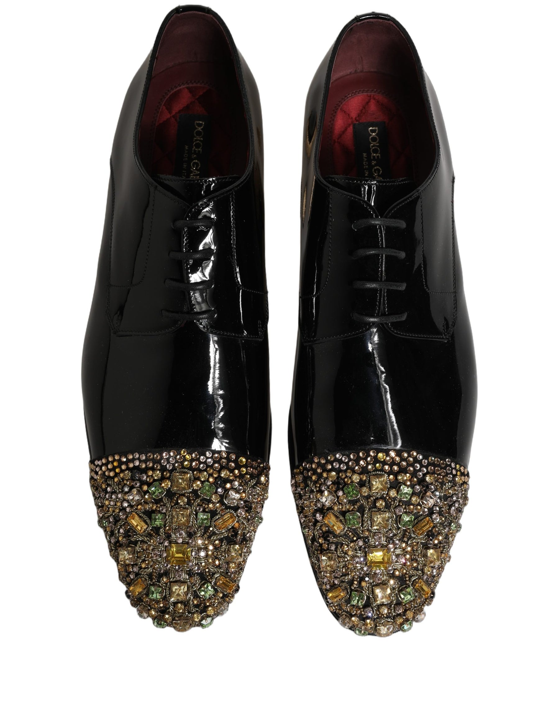 Dolce & Gabbana Black Embellished Men Derby Dress Formal Shoes | Regal Royce