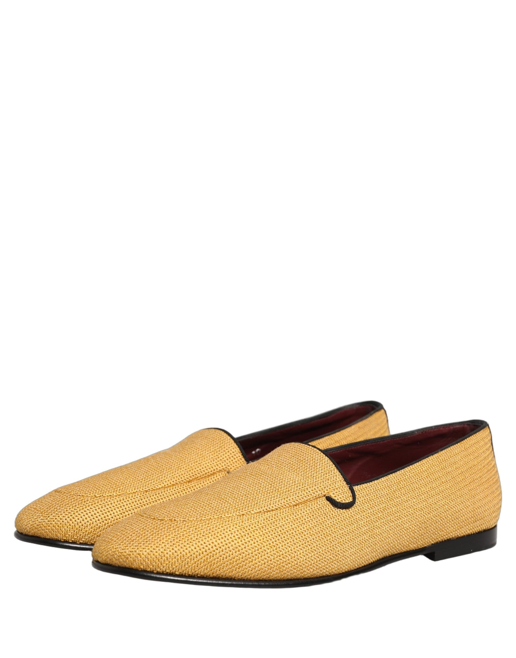 Dolce & Gabbana Yellow Woven Men Slip On Dress Loafers Shoes | Regal Royce