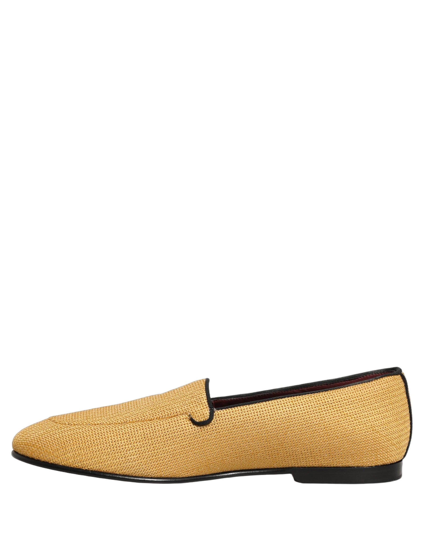 Dolce & Gabbana Yellow Woven Men Slip On Dress Loafers Shoes | Regal Royce
