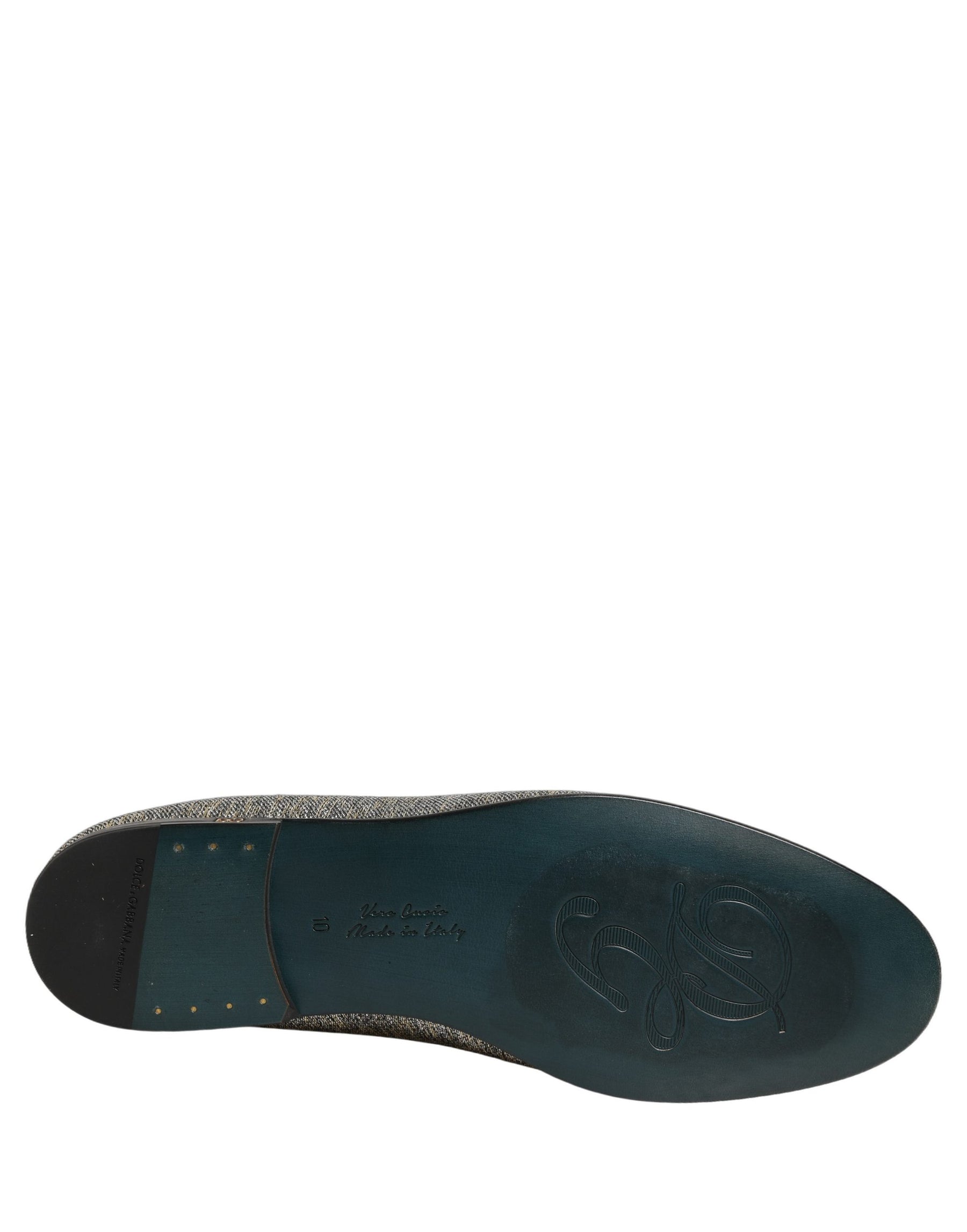 Dolce & Gabbana Gray Lurex Glitter Men Dress Loafers Shoes | Regal Royce