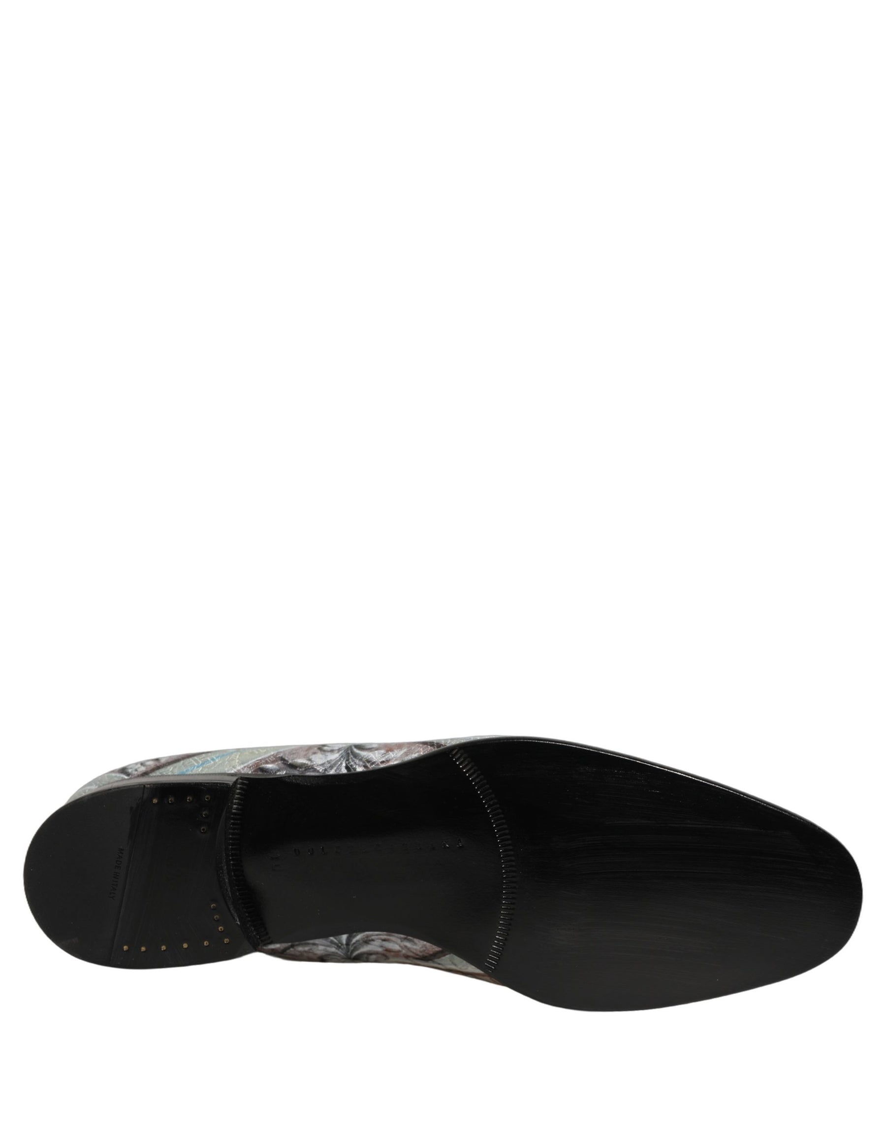 Dolce & Gabbana Multicolor Velvet Baroque Dress Loafers Shoes | Regal Royce