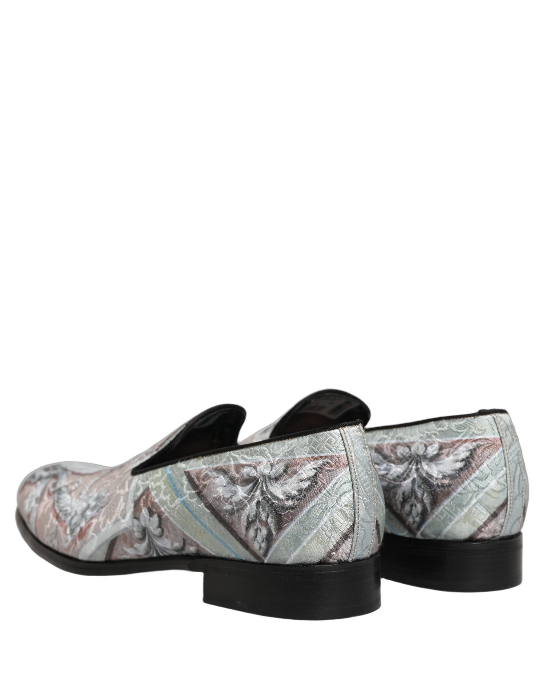 Dolce & Gabbana Multicolor Velvet Baroque Dress Loafers Shoes | Regal Royce