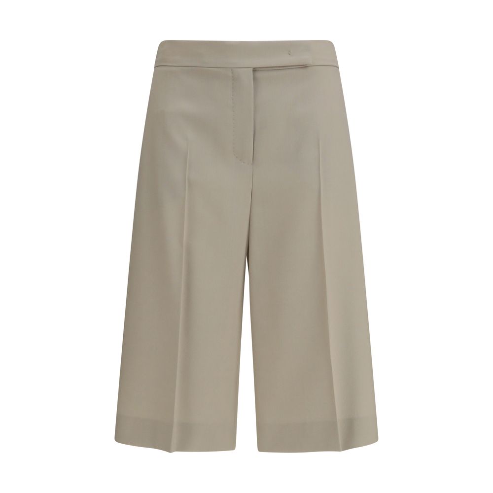 Max Mara Beige Wool Oves Aries Bermuda Shorts | Regal Royce
