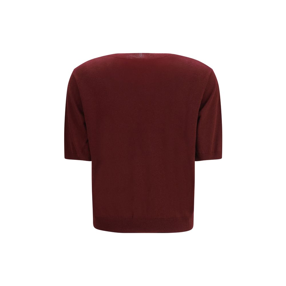Max Mara Bordeaux Wool Oves Aries T-Shirt | Regal Royce