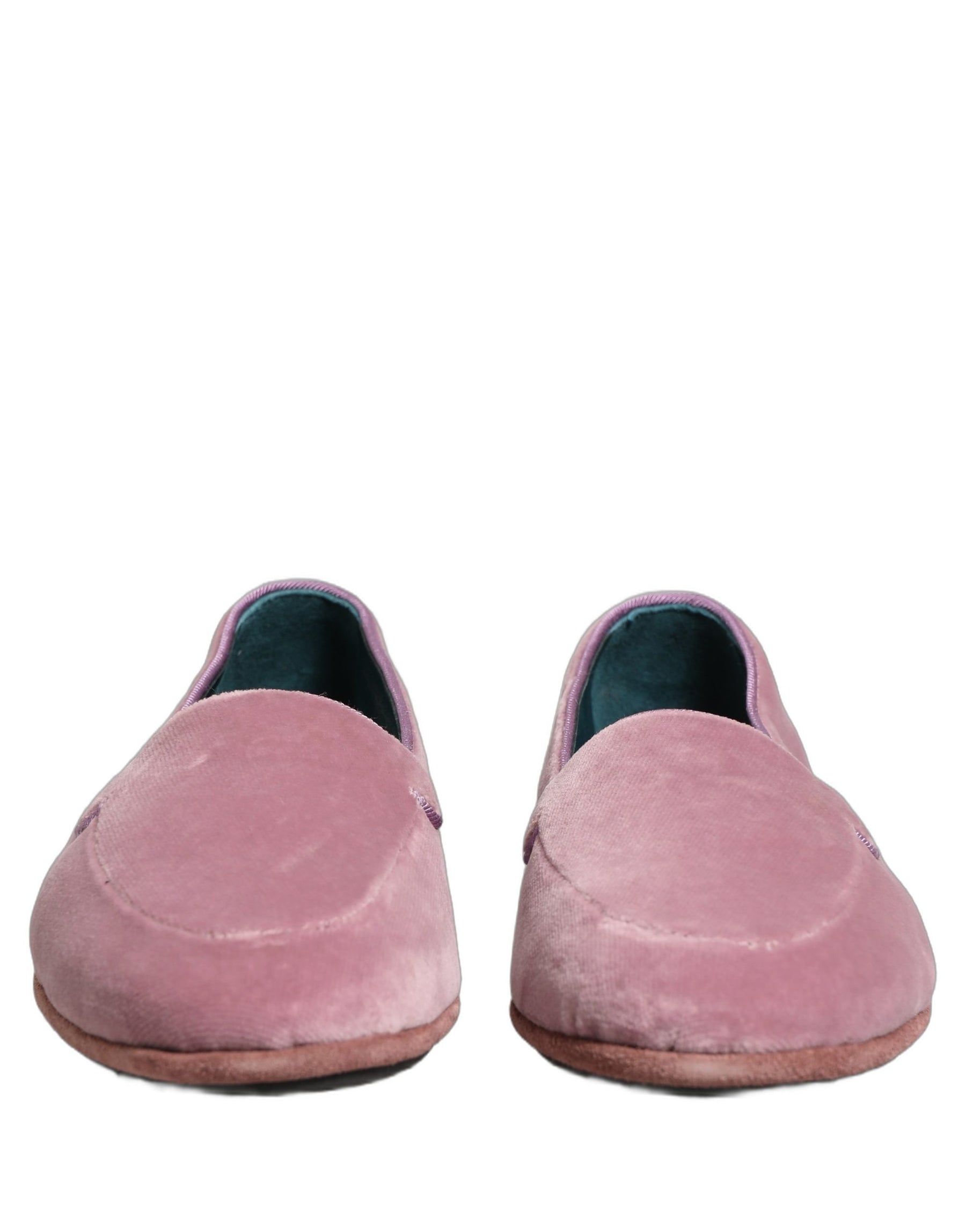 Dolce & Gabbana Pink Velvet Slip On Men Flats Loafers Shoes | Regal Royce