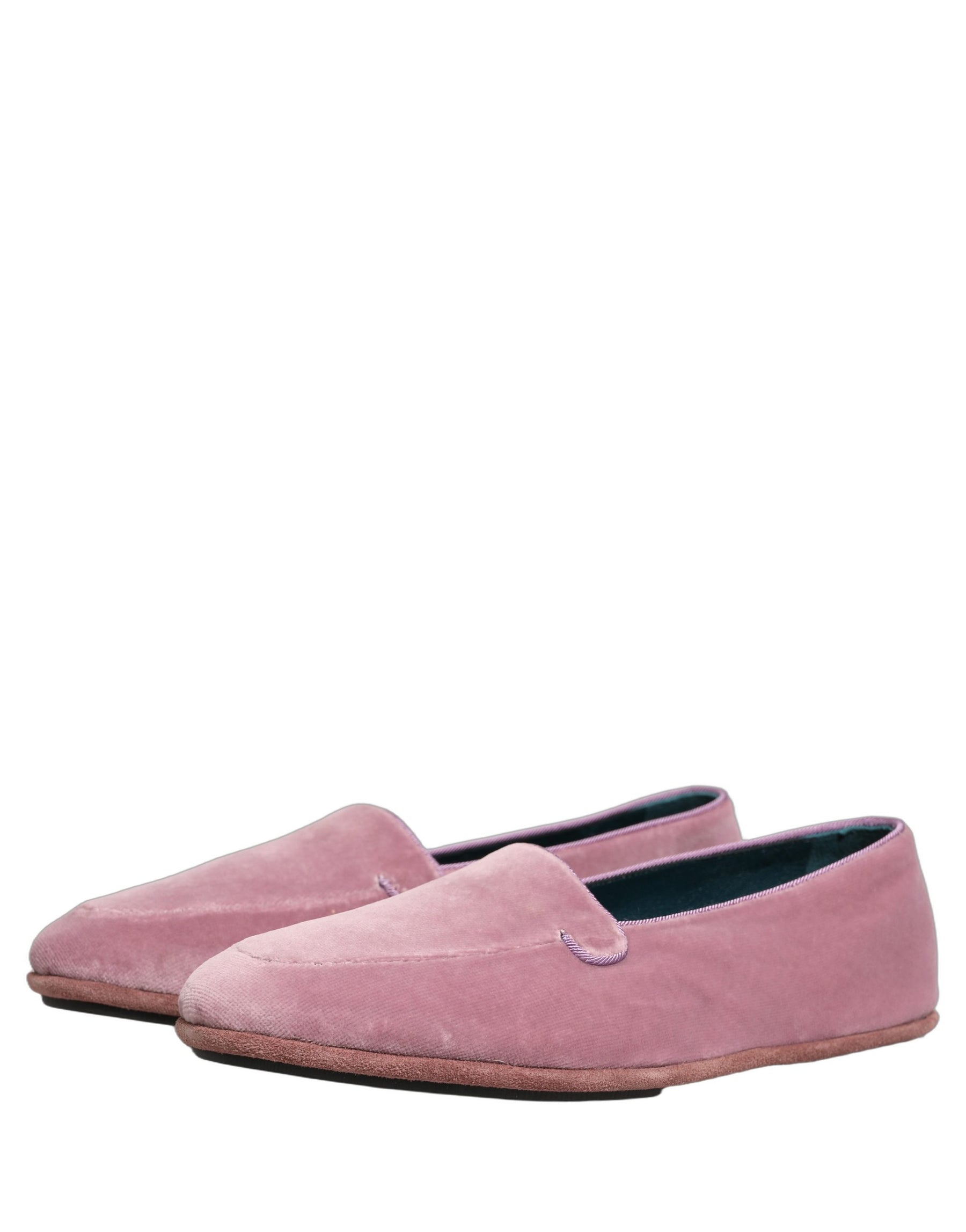 Dolce & Gabbana Pink Velvet Slip On Men Flats Loafers Shoes | Regal Royce