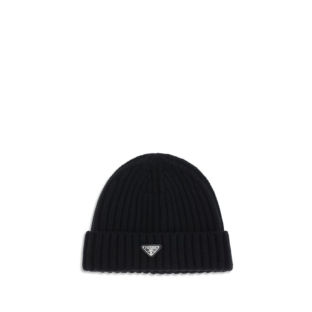 Prada Black Wool Oves Aries Beanie | Regal Royce