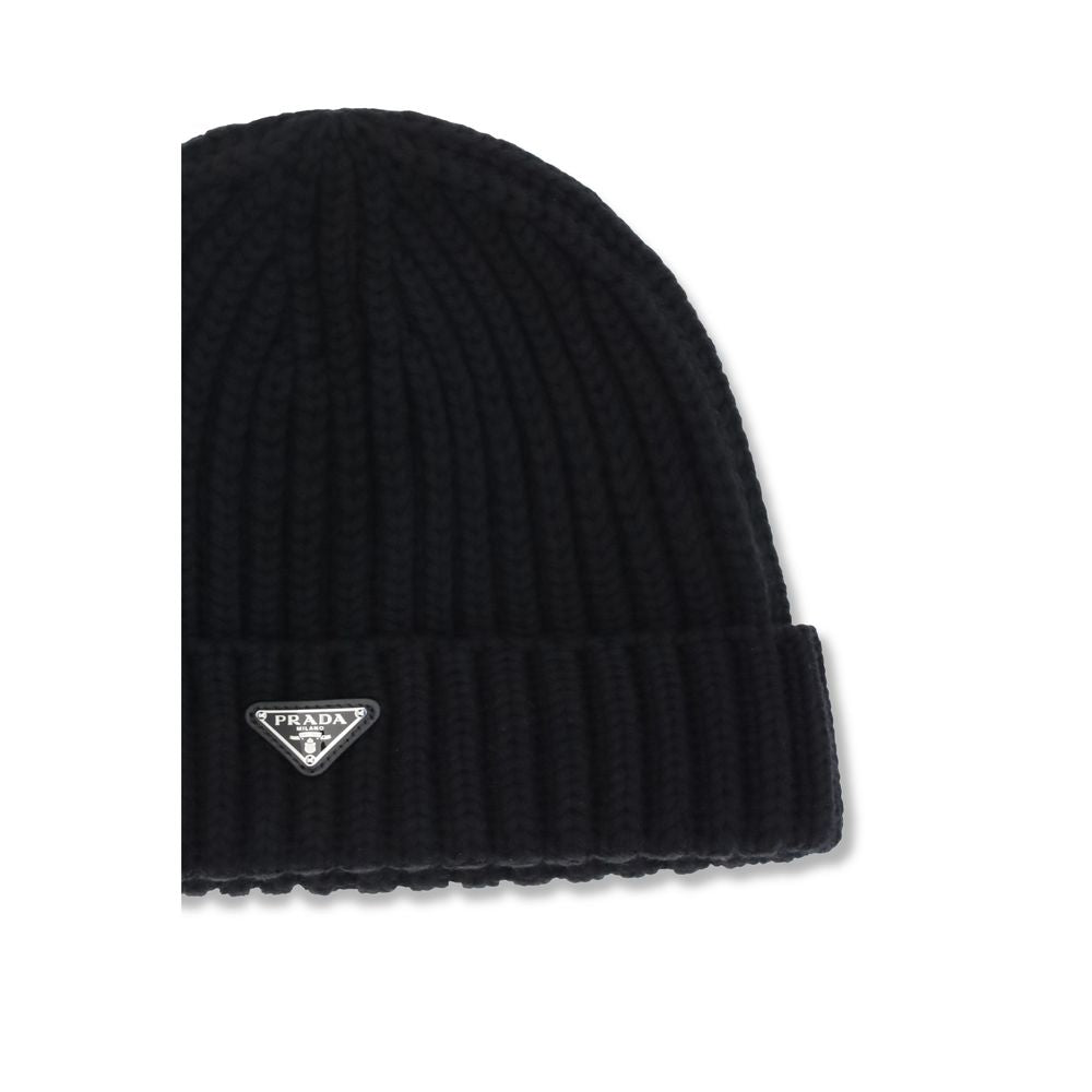 Prada Black Wool Oves Aries Beanie | Regal Royce