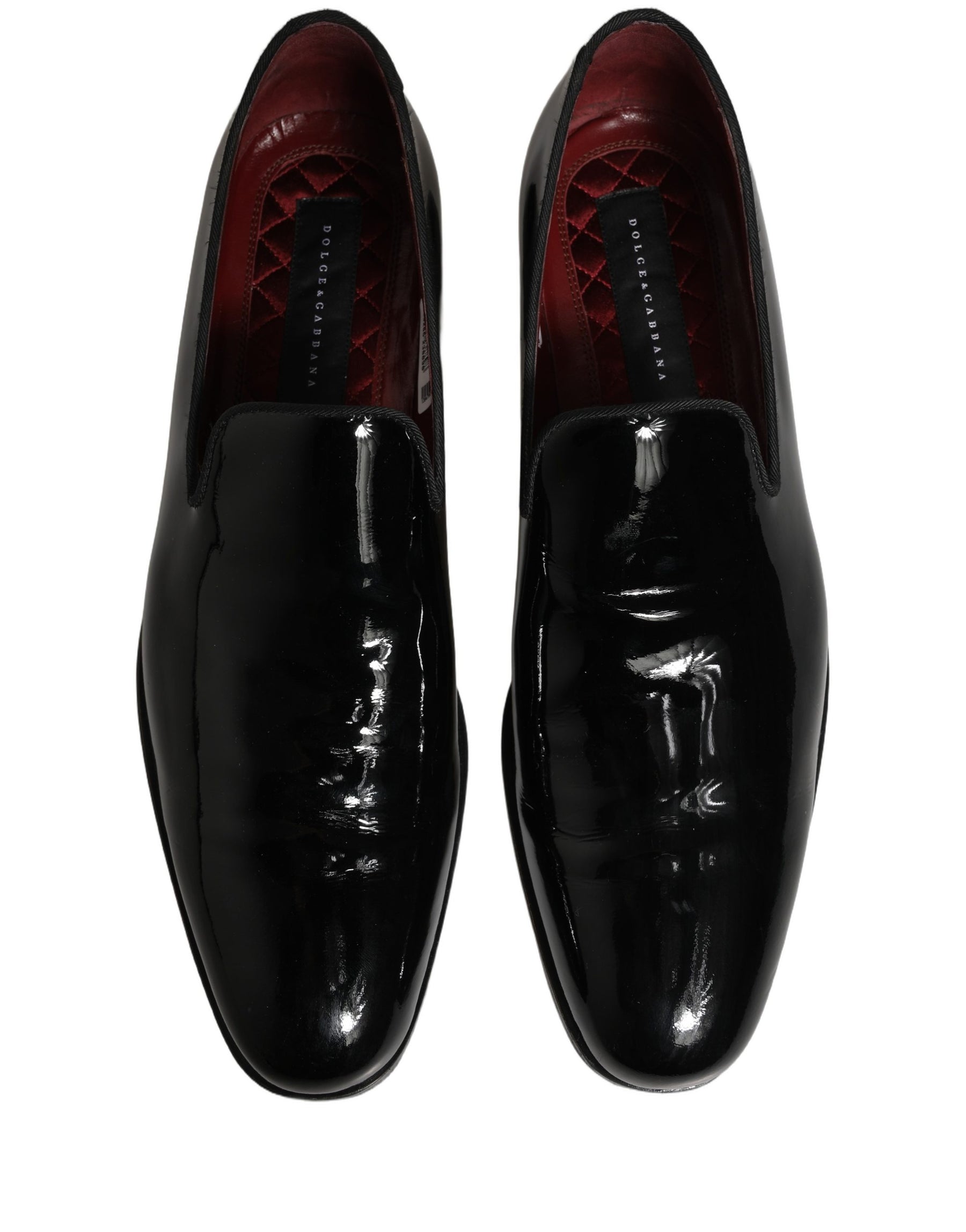 Dolce & Gabbana Black Patent Leather Men Dress Loafers Shoes | Regal Royce