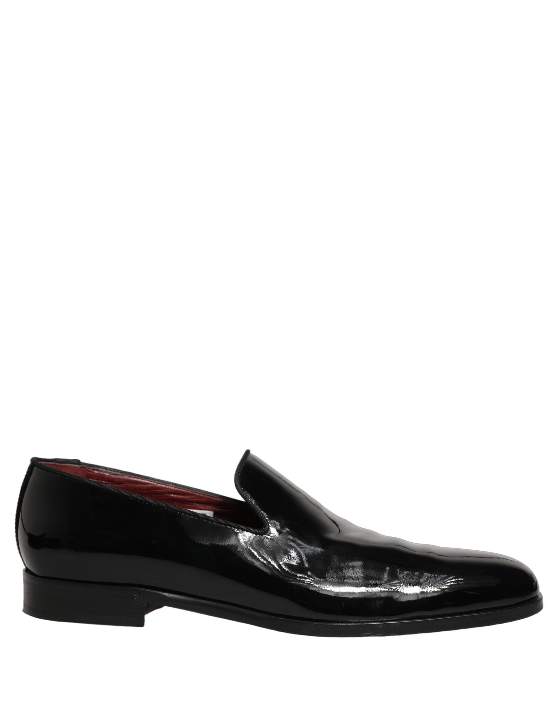 Dolce & Gabbana Black Patent Leather Men Dress Loafers Shoes | Regal Royce