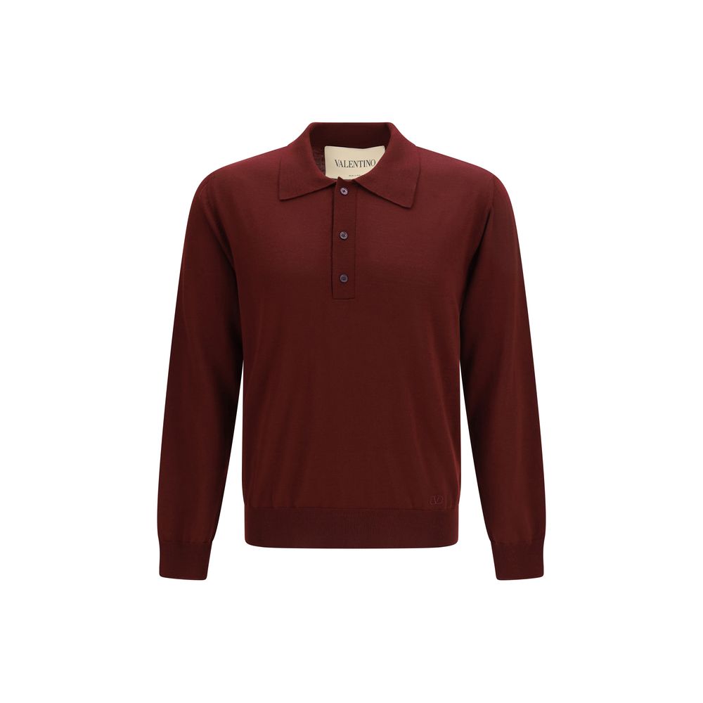 Valentino Bordeaux Wool Oves Aries Polo Shirt | Regal Royce