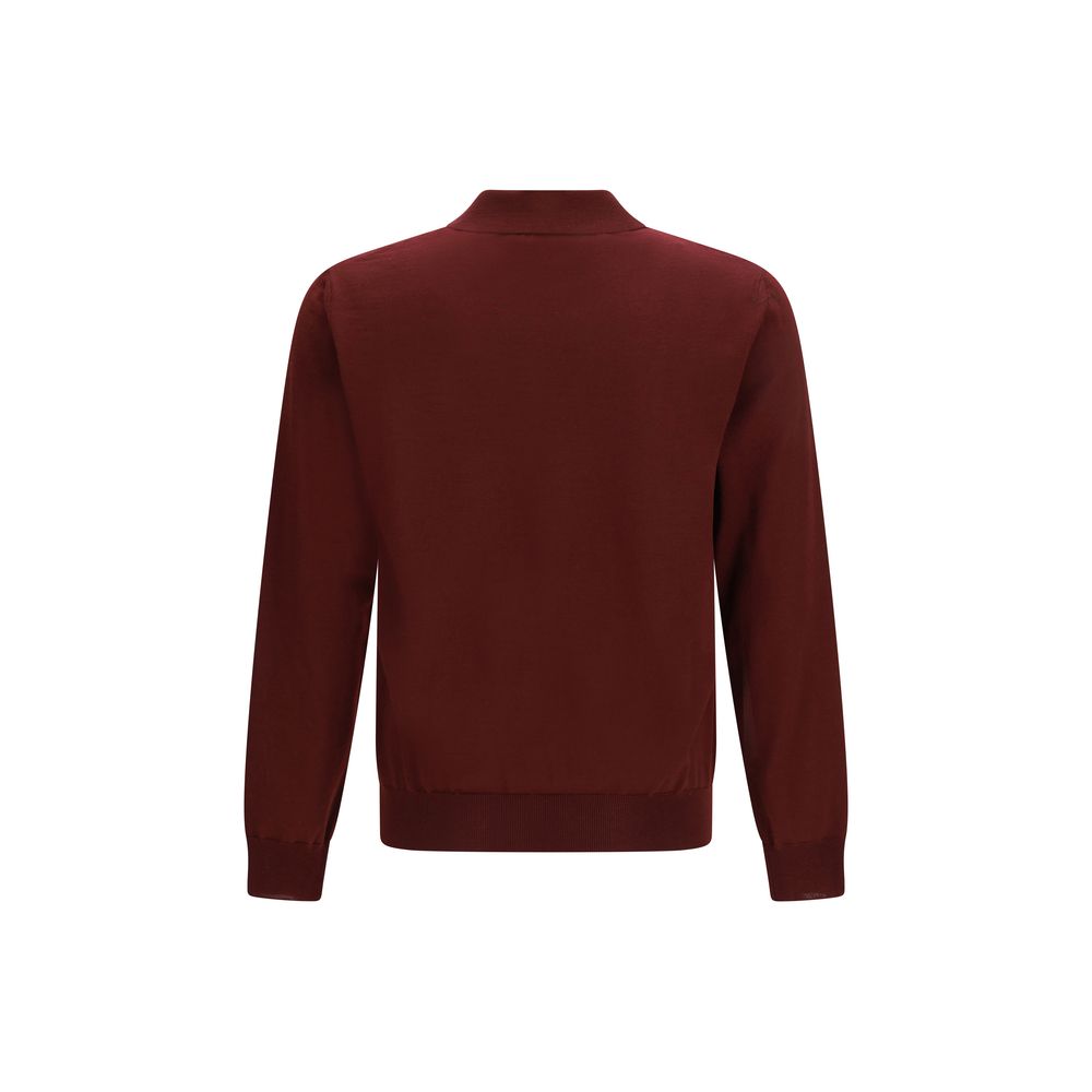Valentino Bordeaux Wool Oves Aries Polo Shirt | Regal Royce