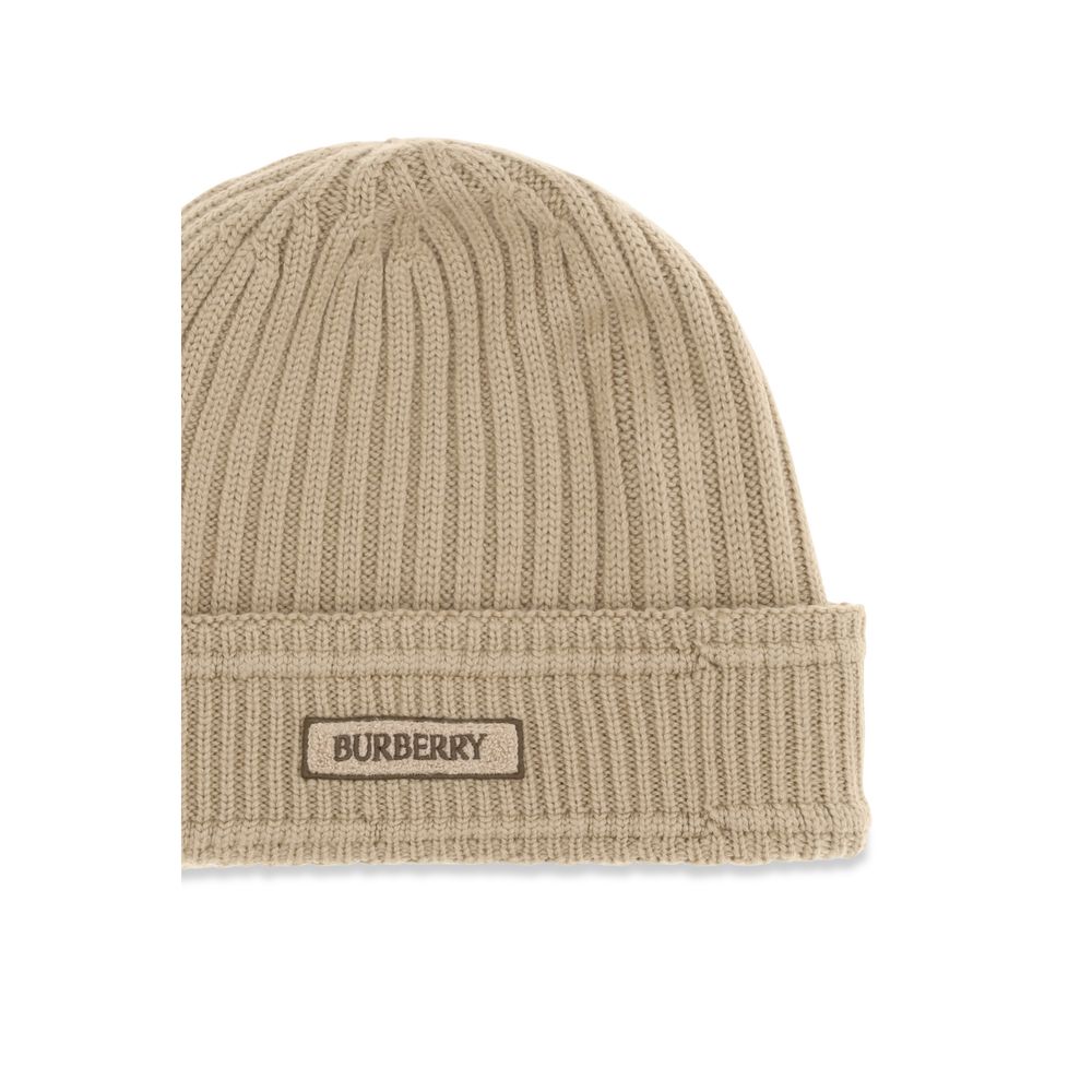 Burberry Beige Wool Oves Aries Beanie | Regal Royce