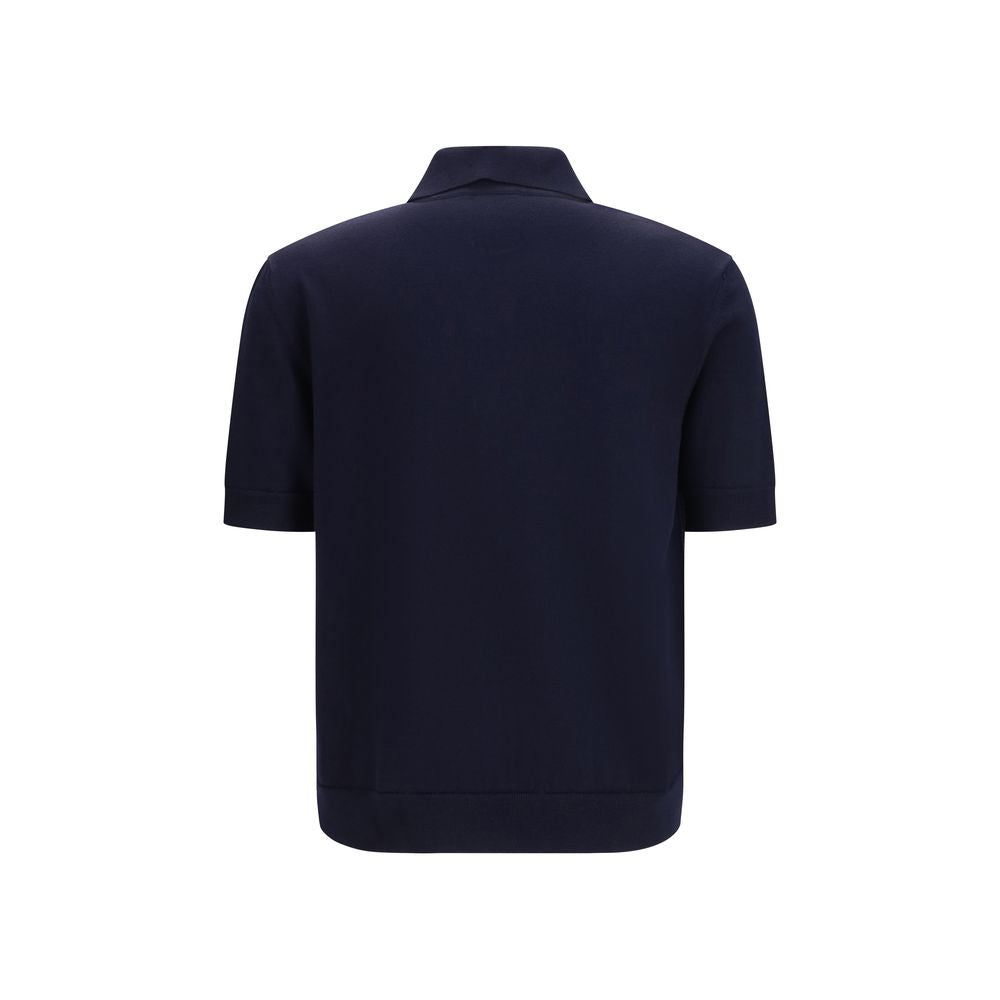 Balmain Blue Wool Oves Aries Polo Shirt | Regal Royce
