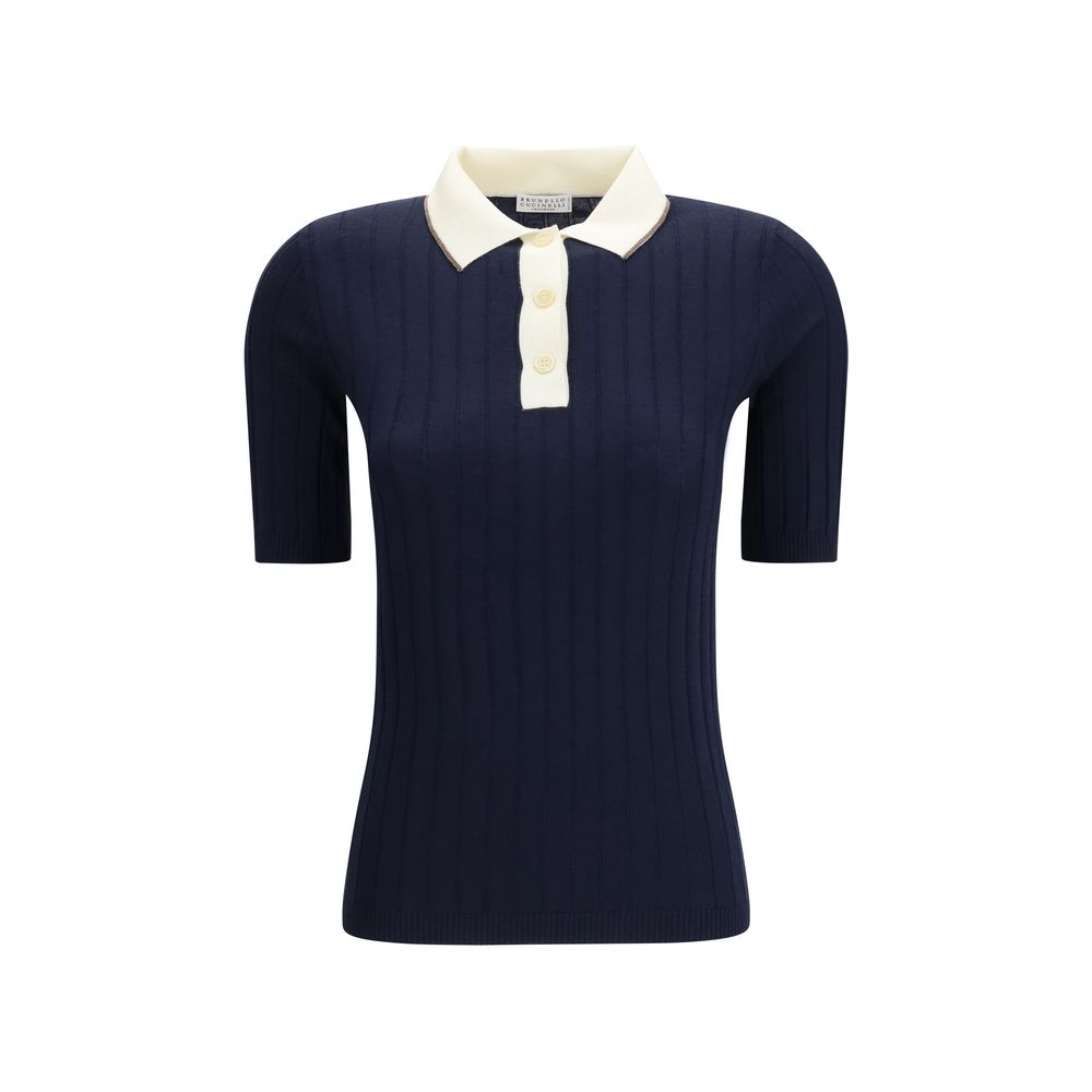 Brunello Cucinelli Blue Wool Oves Aries Polo Shirt | Regal Royce