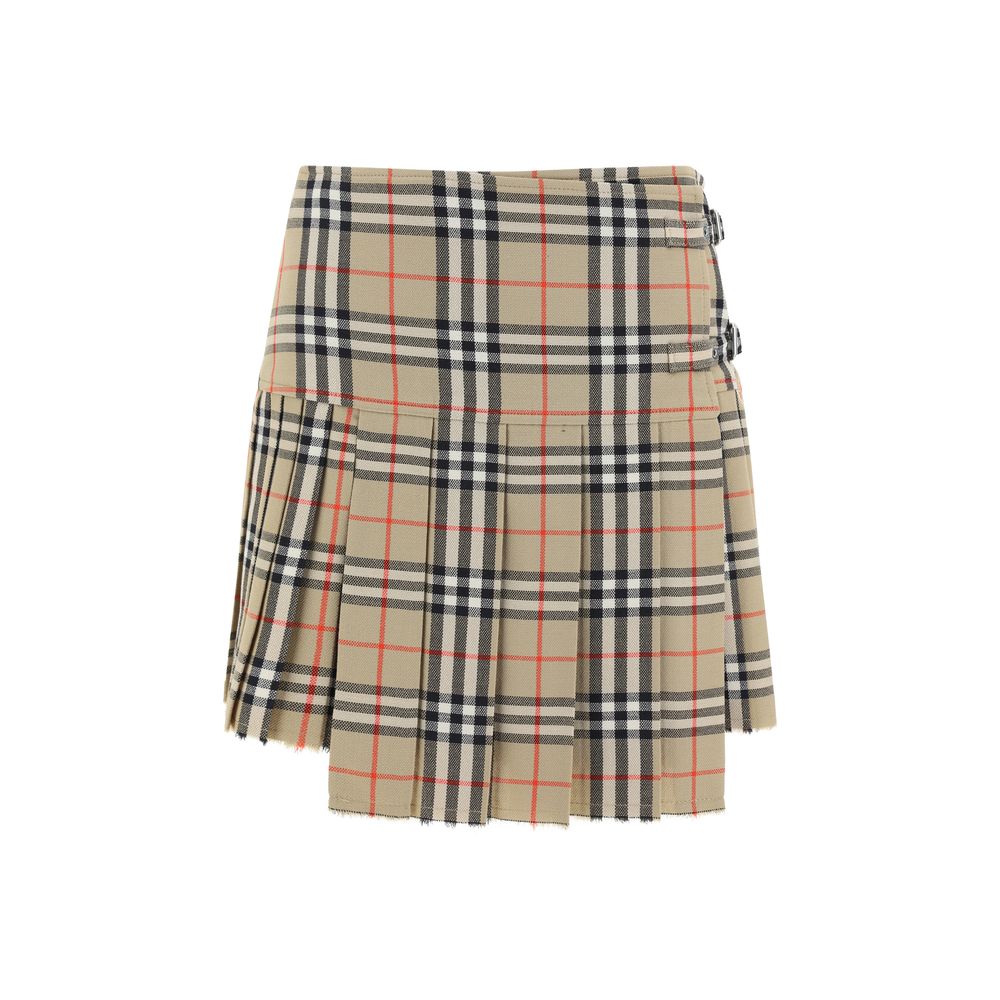 Burberry Beige Wool Oves Aries Mini Skirt | Regal Royce