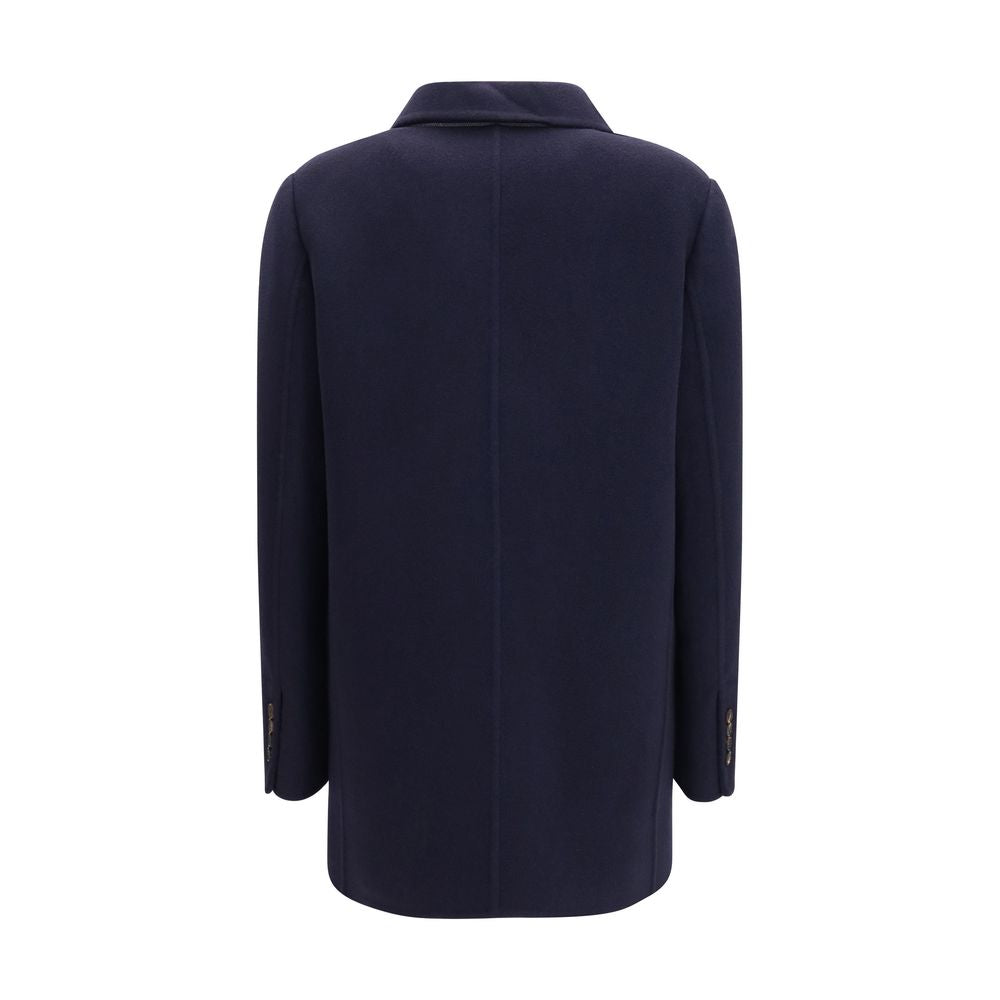 Brunello Cucinelli Blue Wool Oves Aries Full-Length Jacket | Regal Royce