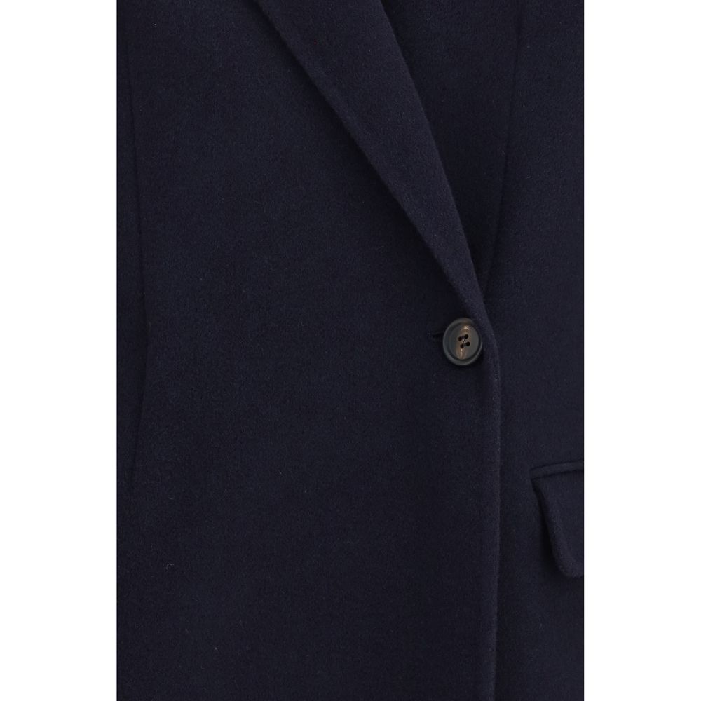 Brunello Cucinelli Blue Wool Oves Aries Full-Length Jacket | Regal Royce