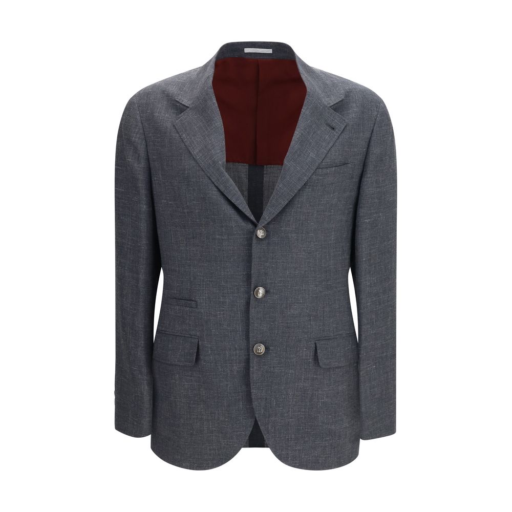 Brunello Cucinelli Gray Wool Oves Aries Blazer | Regal Royce
