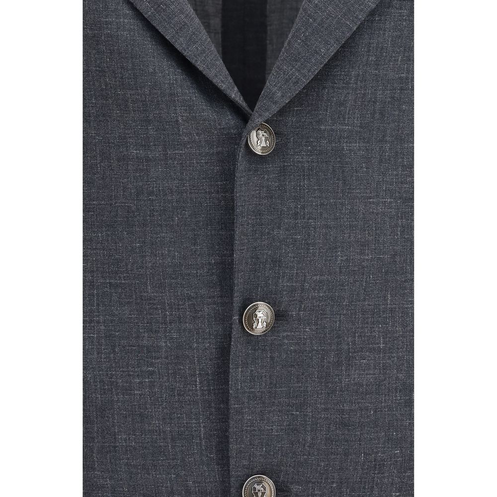 Brunello Cucinelli Gray Wool Oves Aries Blazer | Regal Royce